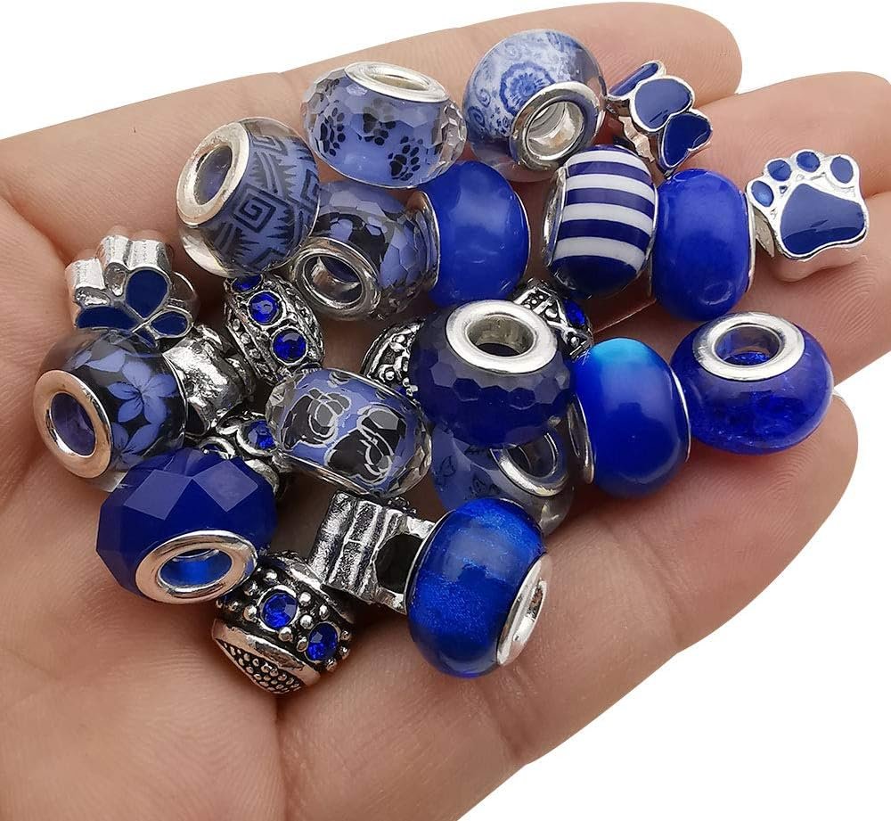50pcs Assorted Pink Resin Imitation Glass European Large Hole Beads - Image 4