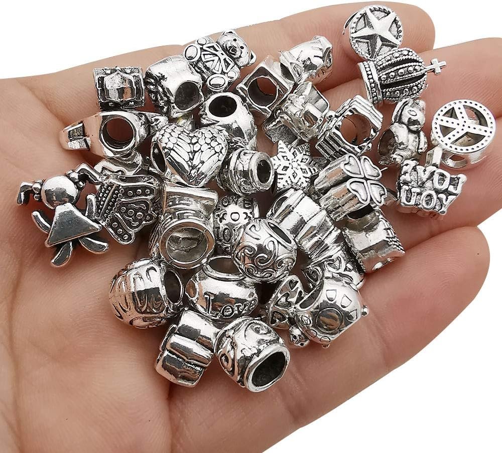 50pcs Assorted Pink Resin Imitation Glass European Large Hole Beads - Image 6