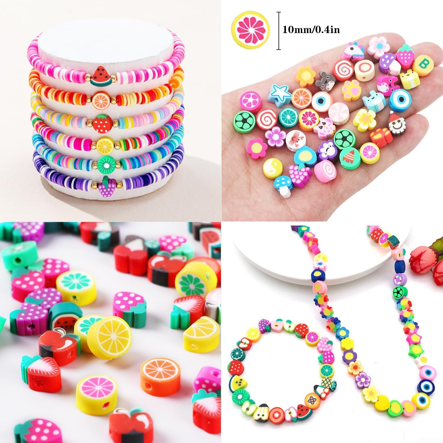 1000PCS Polymer Clay Beads Bracelet Making kit, - Image 4