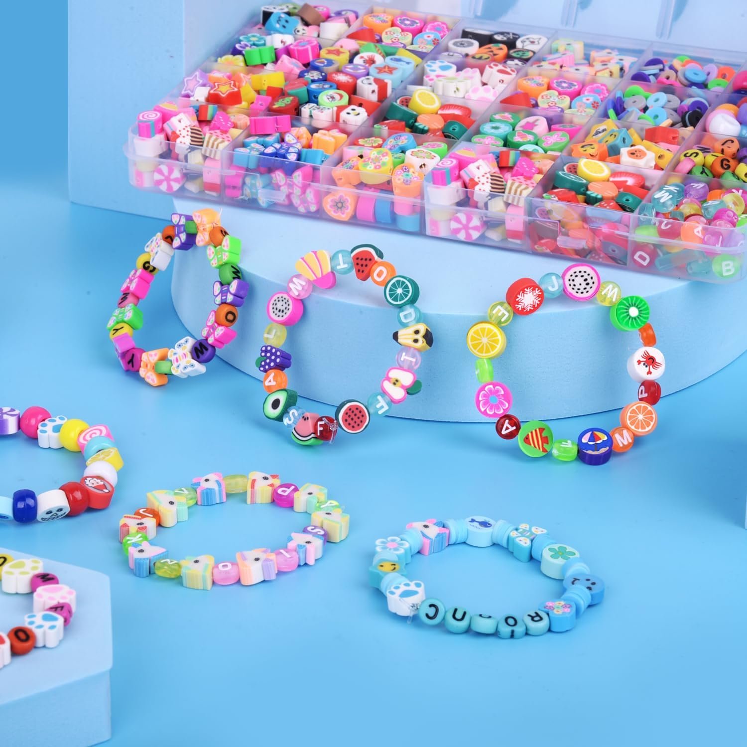 1000PCS Polymer Clay Beads Bracelet Making kit, - Image 3