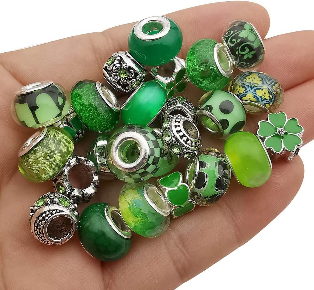 50pcs Assorted Pink Resin Imitation Glass European Large Hole Beads - Image 7