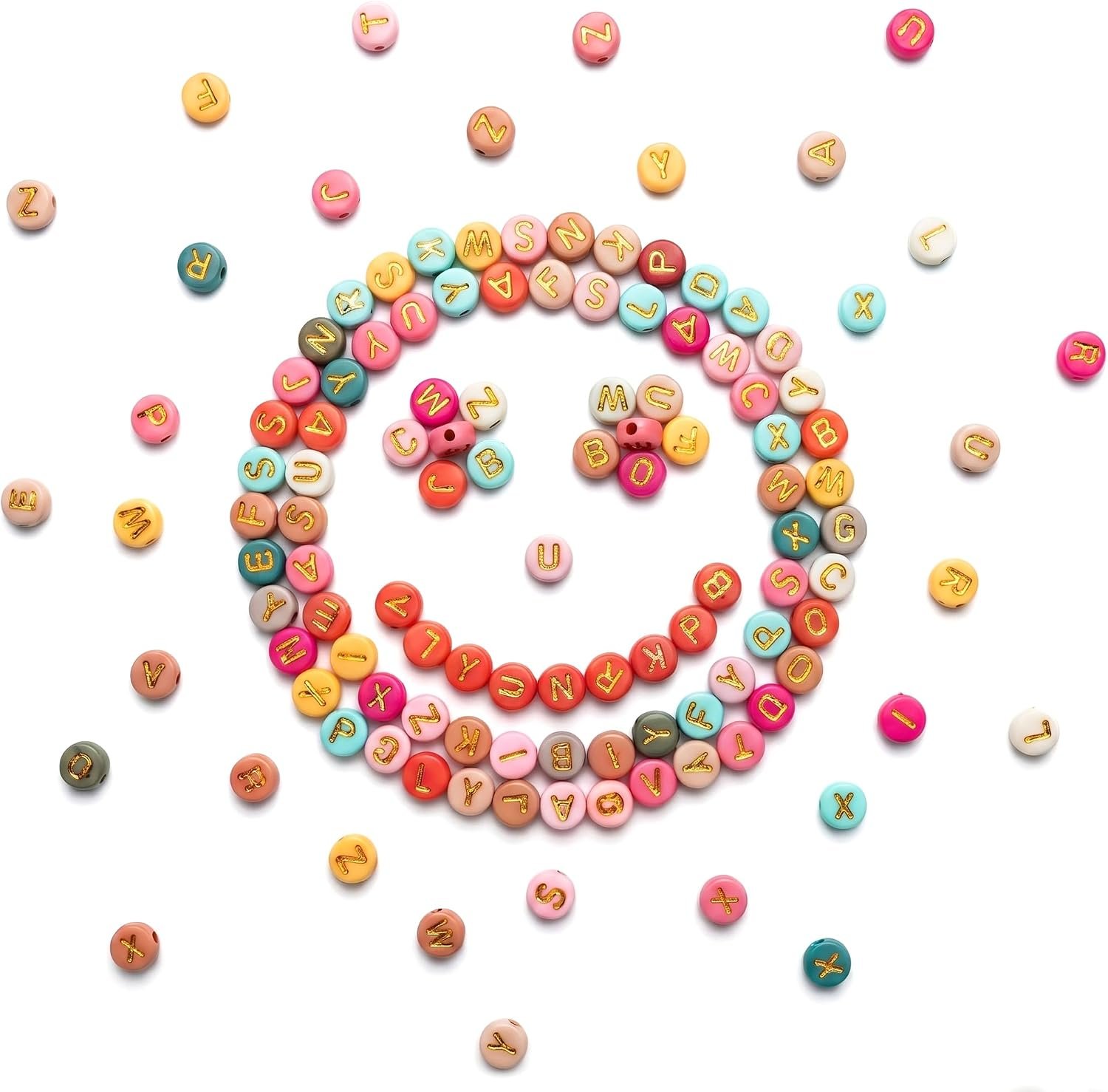 1000PCS Letter Beads, White Alphabet Beads and Colorful Heart Beads - Image 5