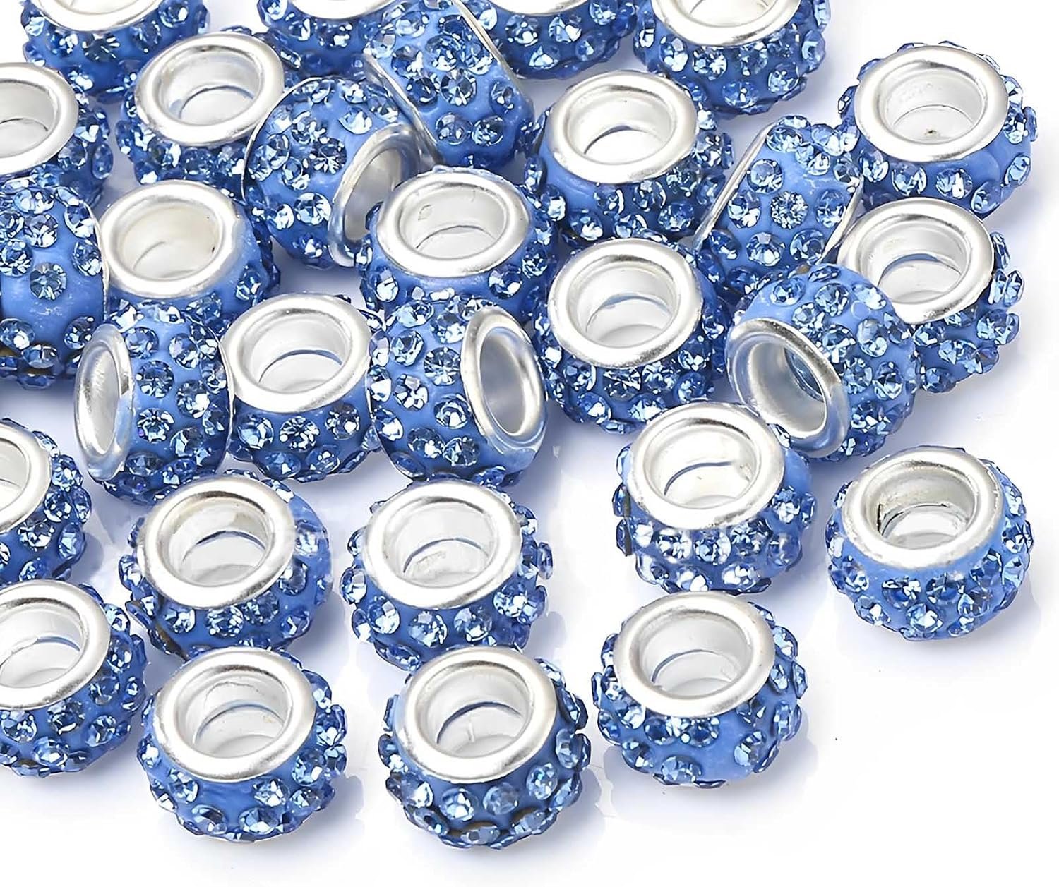 50 PCS Large Hole Beads Rhinestone European Crystal Charm Bead - Image 5