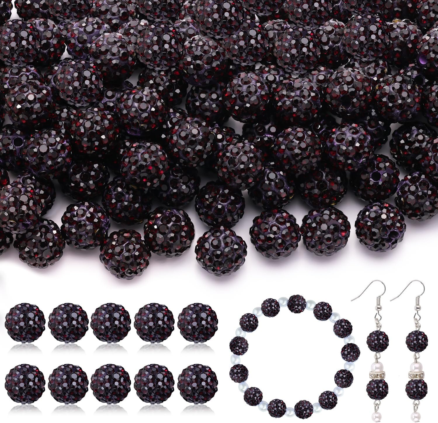 105pcs 10mm Rhinestone Beads for Jewelry Making - Image 22