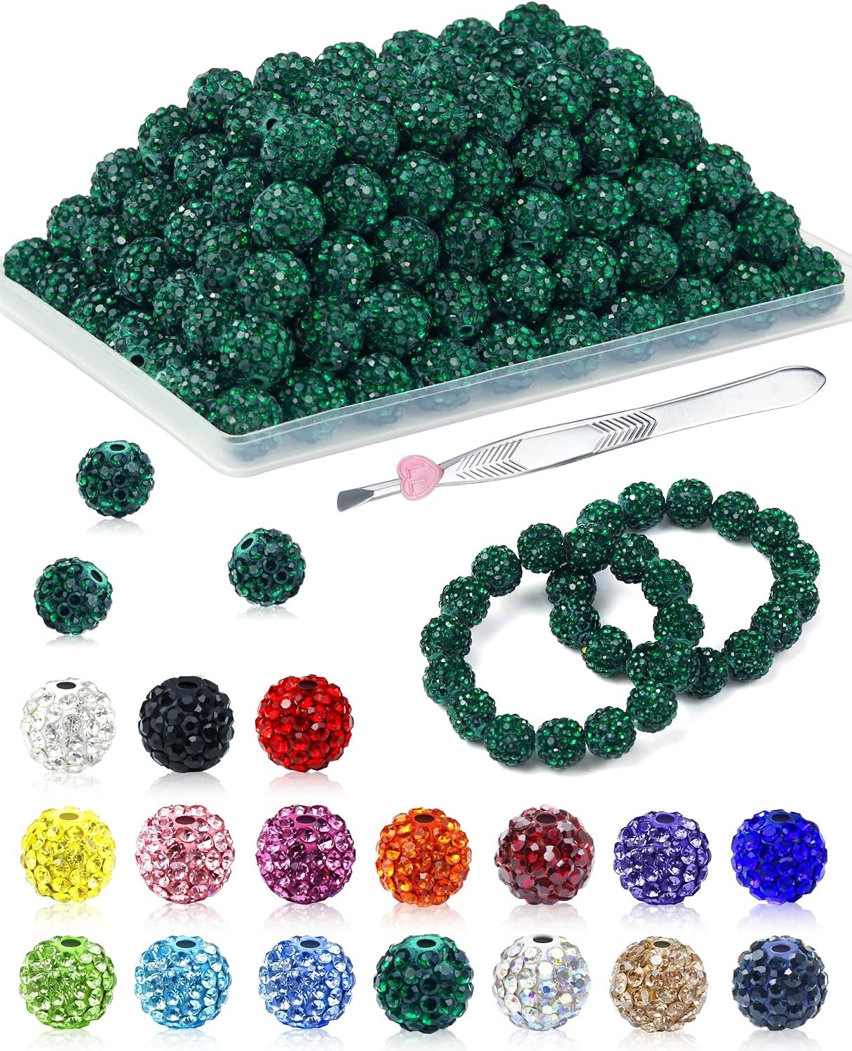 FIVEIZERO 200PCS 10mm Rhinestone Beads Kit, 15 Colors - Image 14