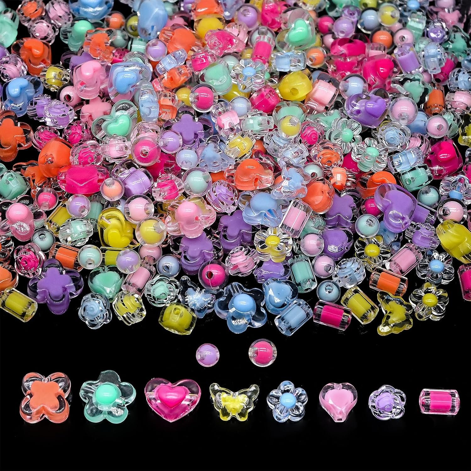 200g+ Candy Kandi Beads for Jewelry Making Bracelet Key Chains (Mixed II) - Image 12