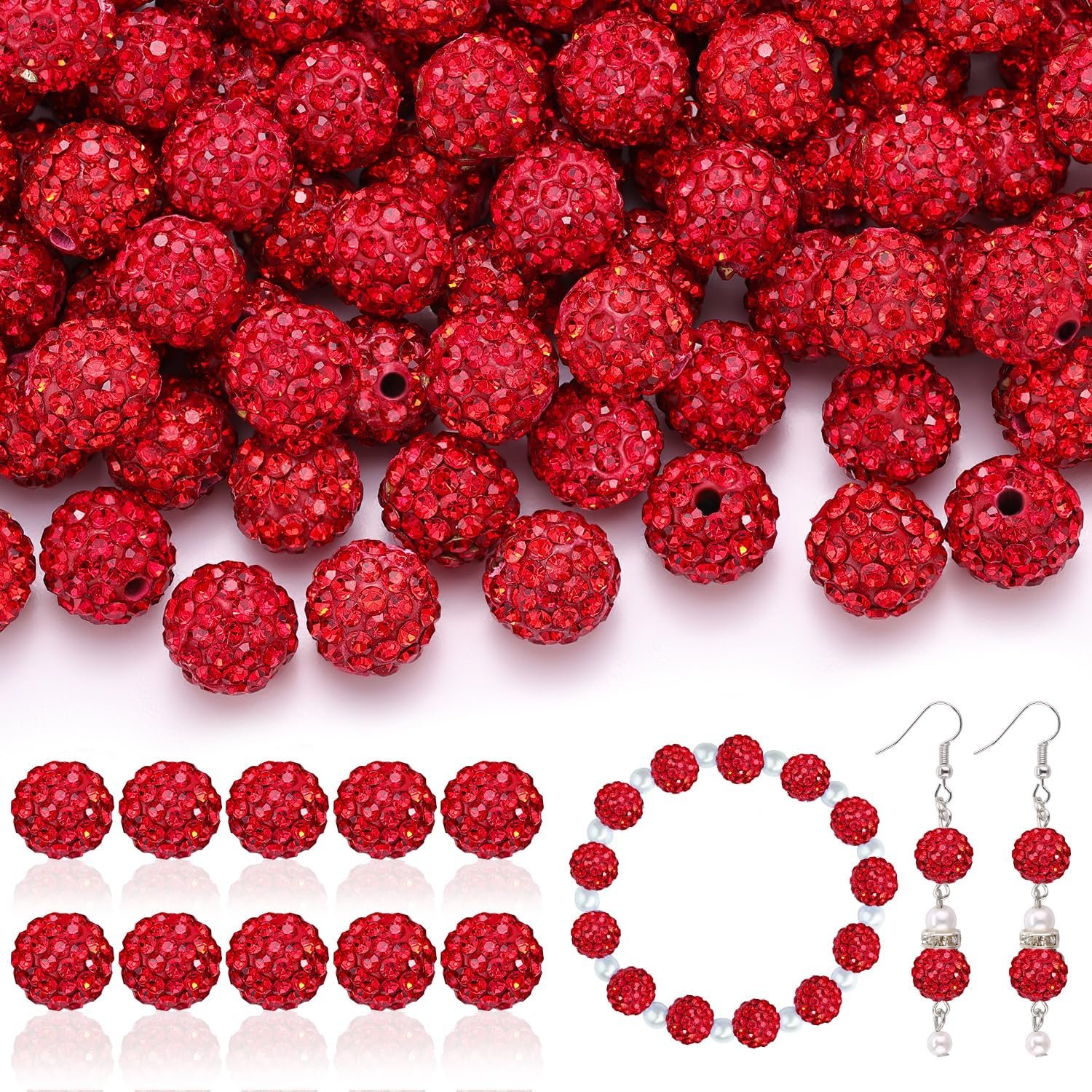 105pcs 10mm Rhinestone Beads for Jewelry Making - Image 15