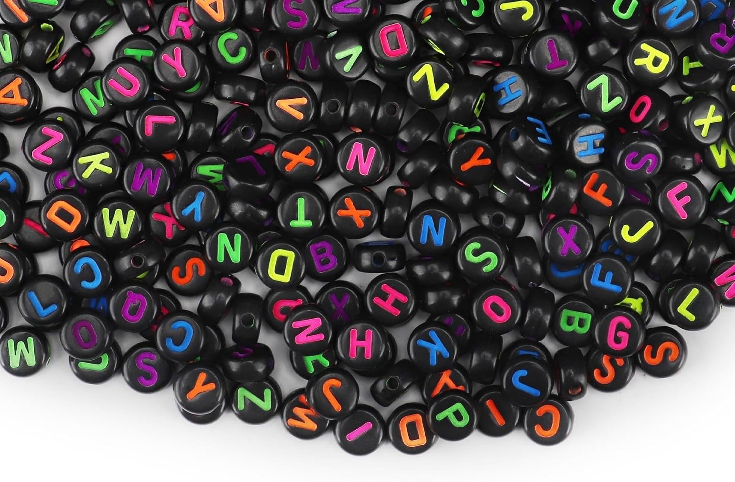 1000PCS Letter Beads, White Alphabet Beads and Colorful Heart Beads - Image 8