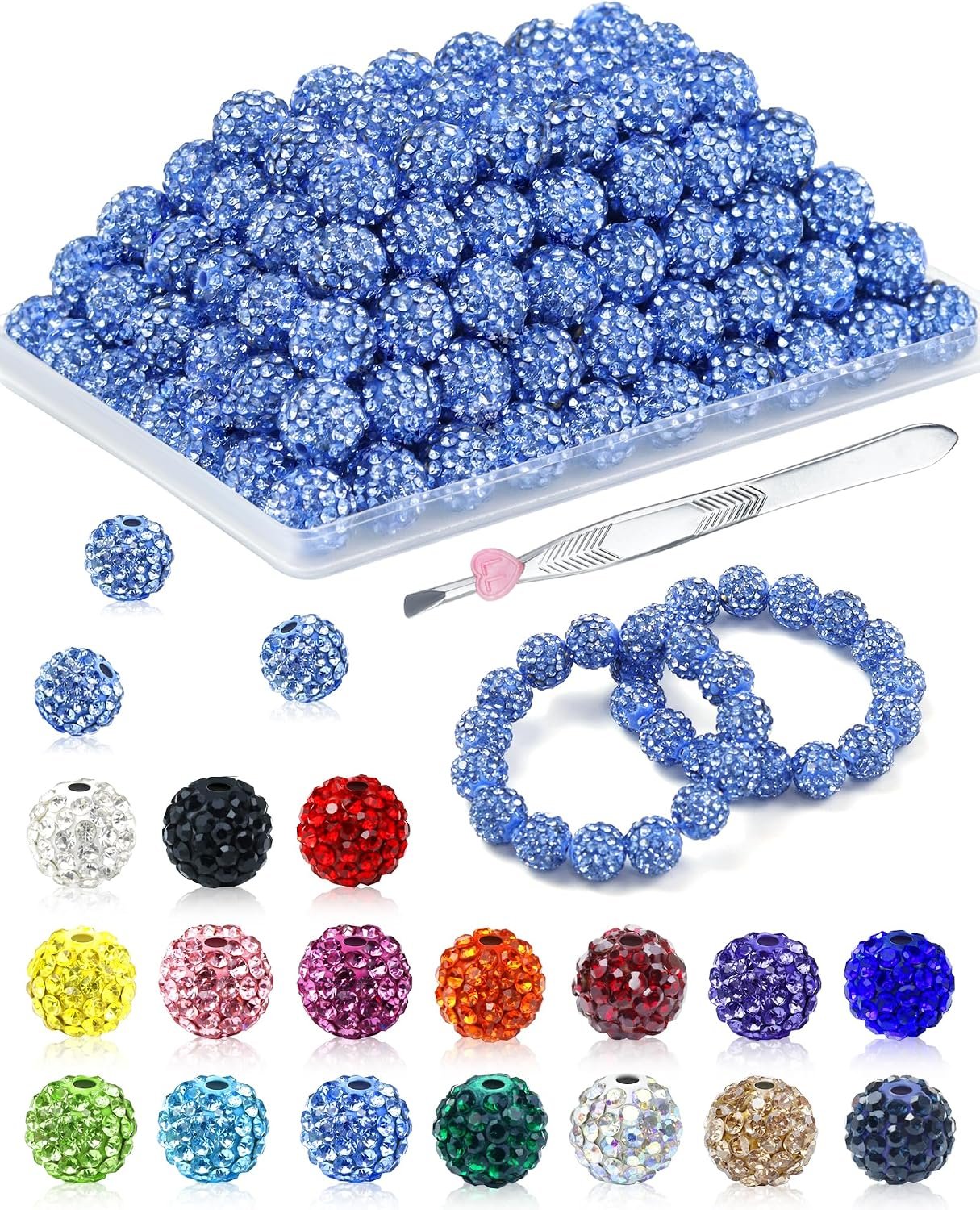 FIVEIZERO 200PCS 10mm Rhinestone Beads Kit, 15 Colors - Image 4