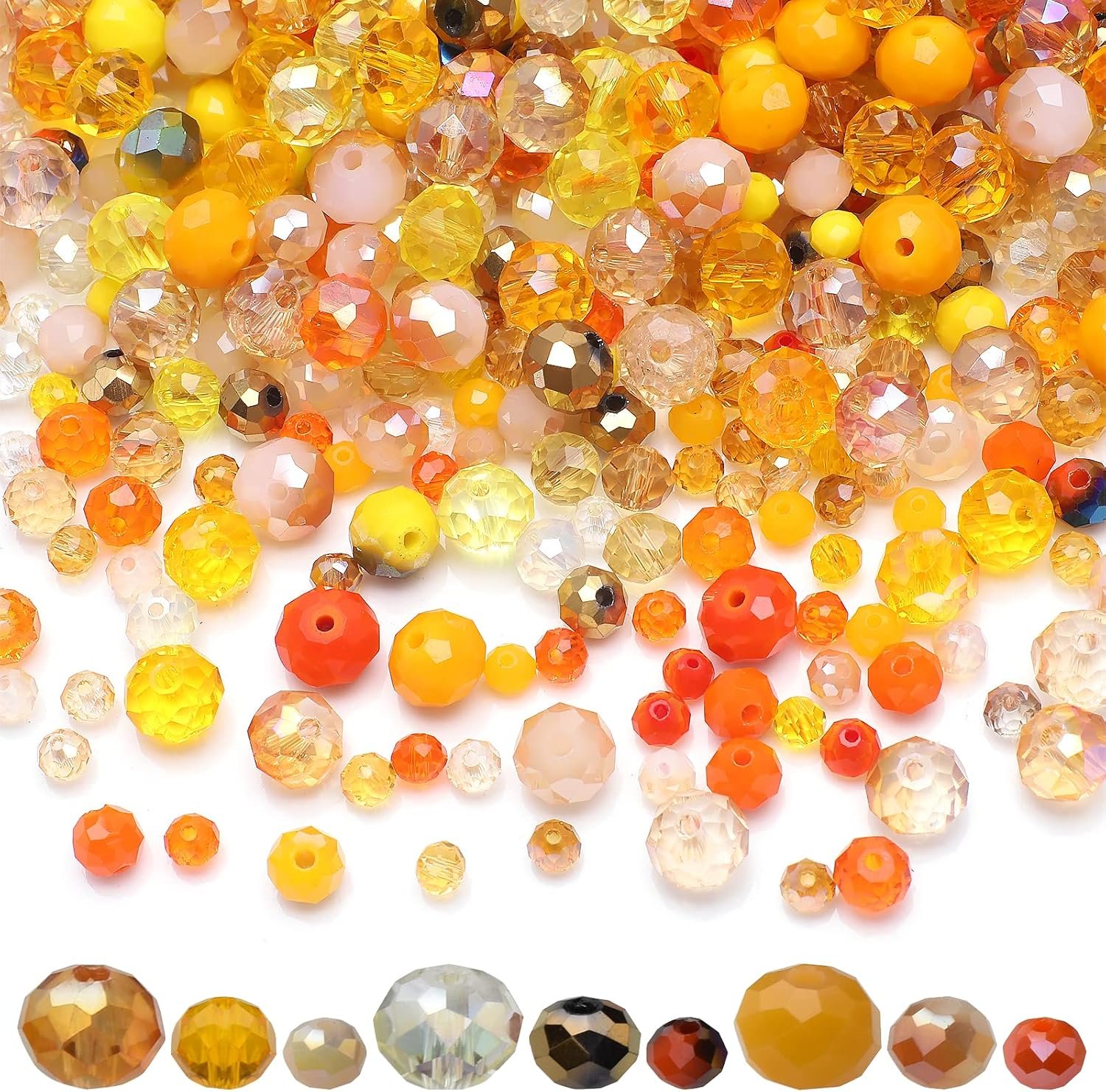 Faceted Rondelle Glass Beads for Jewelry Making, Brown Series - Image 10