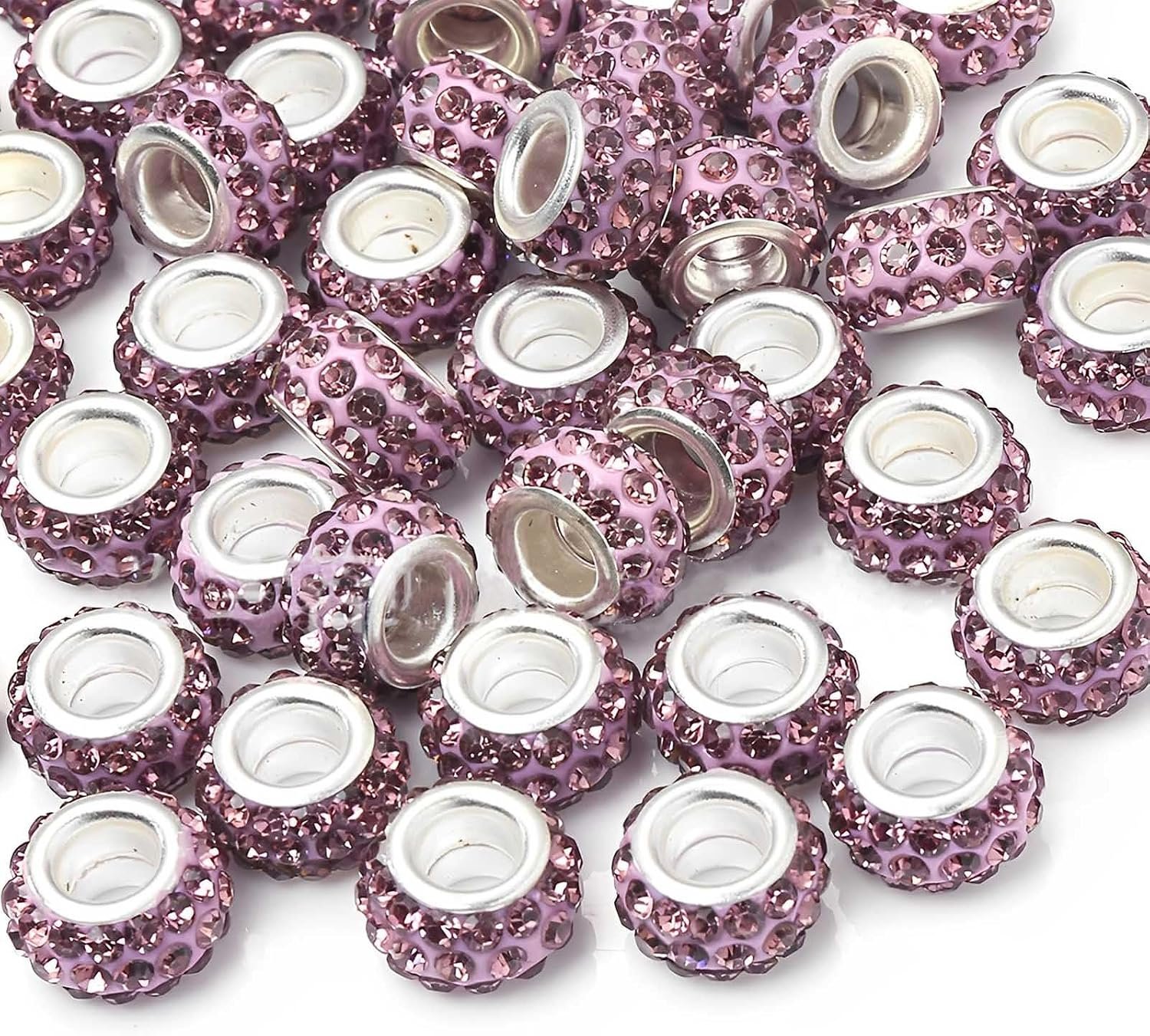 50 PCS Large Hole Beads Rhinestone European Crystal Charm Bead - Image 6
