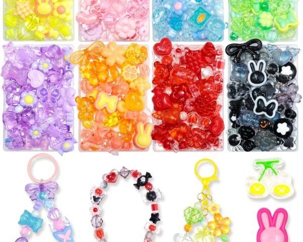 FIVEIZERO 480PCS Assorted Acrylic Beads for Jewelry & Bracelet Making