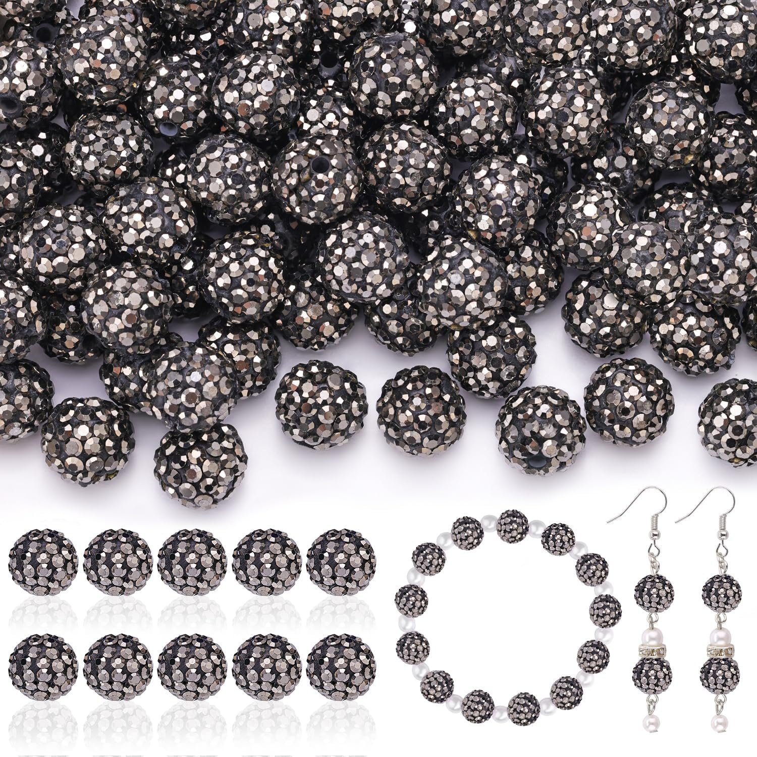 105pcs 10mm Rhinestone Beads for Jewelry Making - Image 8