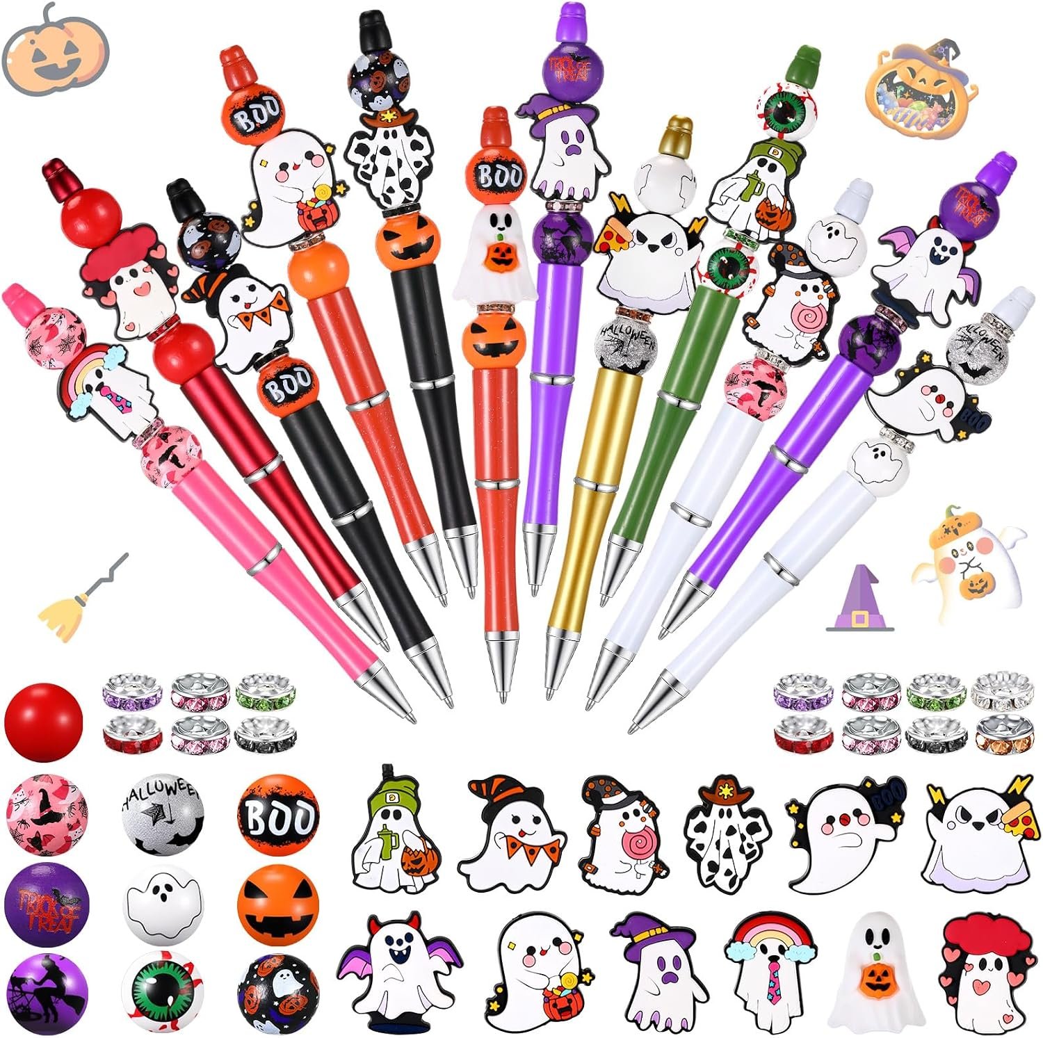 Geyee 12 Set Beadable Pens DIY Bead Pens, Multicolor, Cow - Image 8