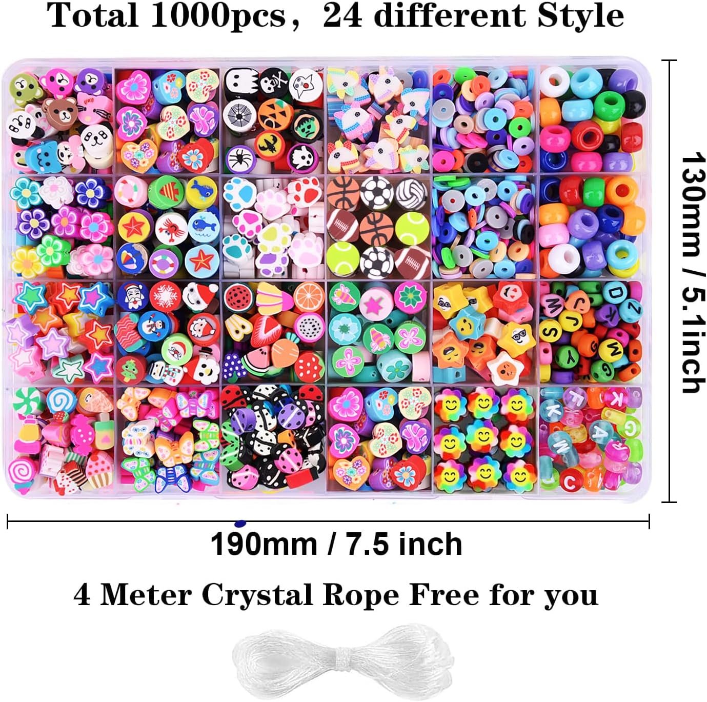 1000PCS Polymer Clay Beads Bracelet Making kit, - Image 5