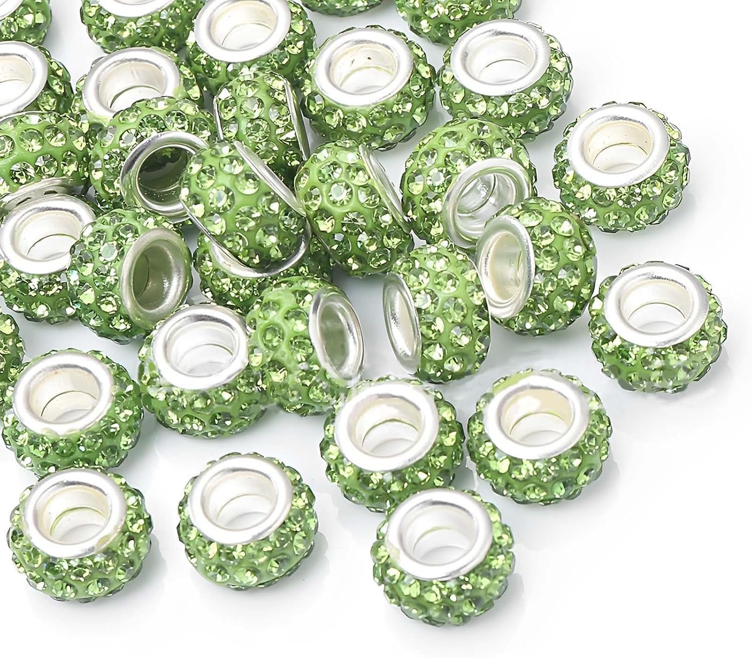 50 PCS Large Hole Beads Rhinestone European Crystal Charm Bead - Image 3
