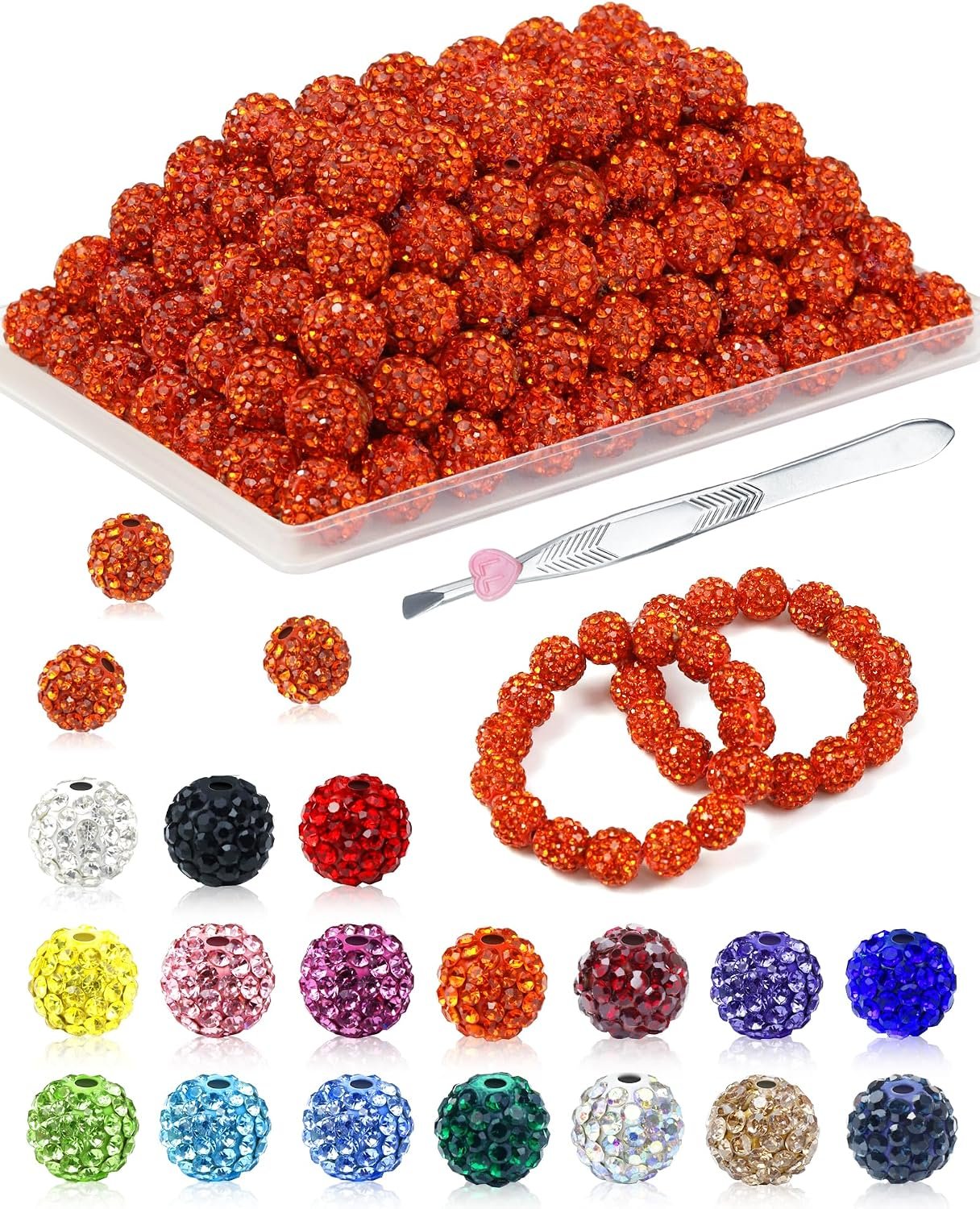 FIVEIZERO 200PCS 10mm Rhinestone Beads Kit, 15 Colors - Image 9