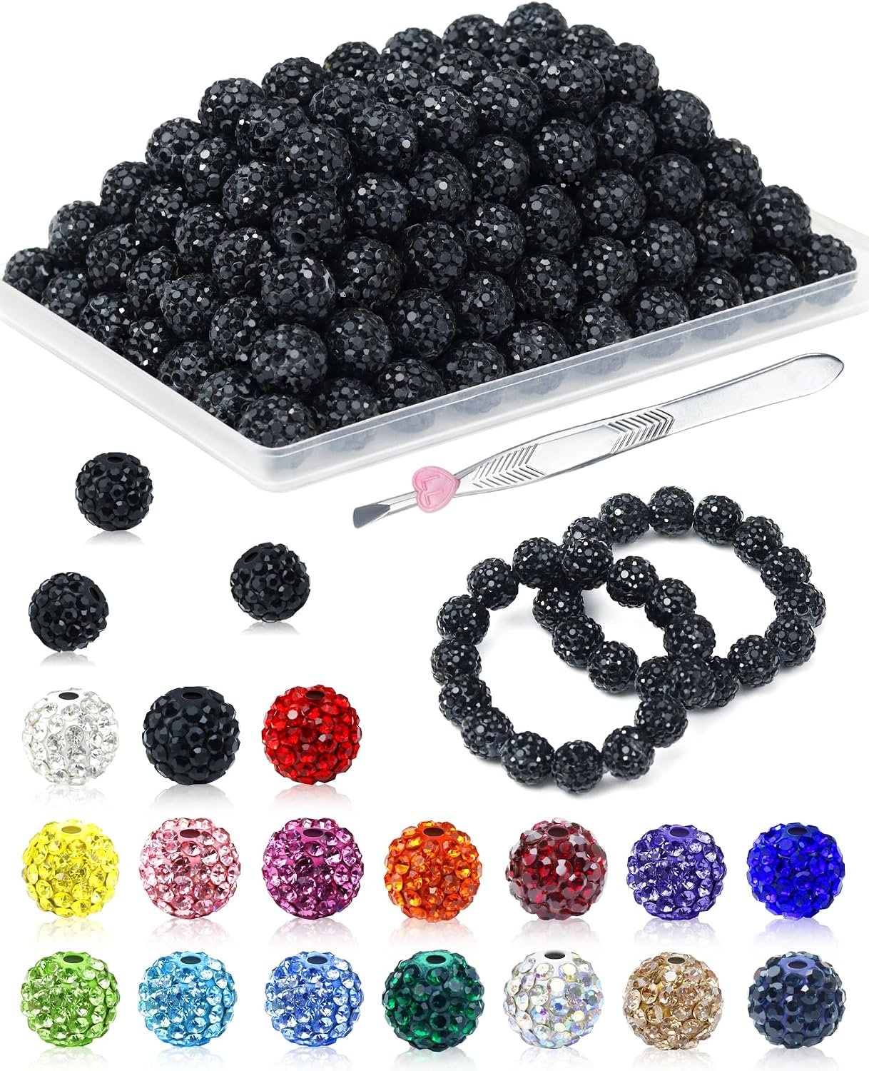 FIVEIZERO 200PCS 10mm Rhinestone Beads Kit, 15 Colors - Image 7