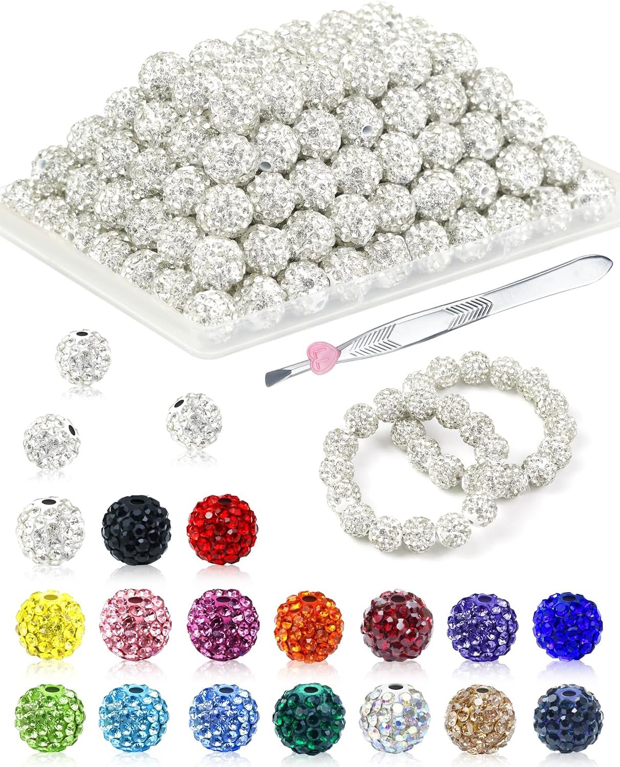 FIVEIZERO 200PCS 10mm Rhinestone Beads Kit, 15 Colors - Image 15
