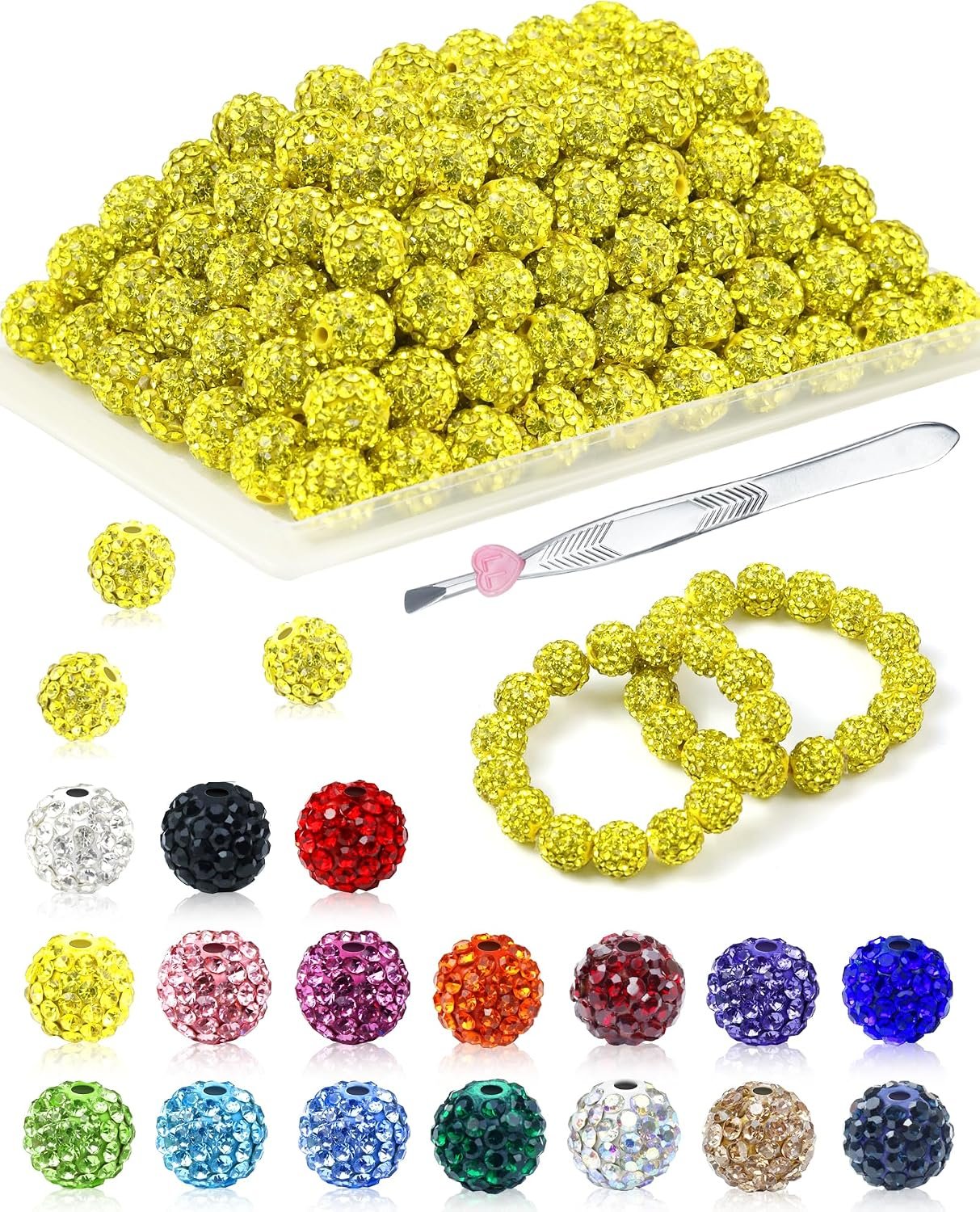 FIVEIZERO 200PCS 10mm Rhinestone Beads Kit, 15 Colors - Image 16