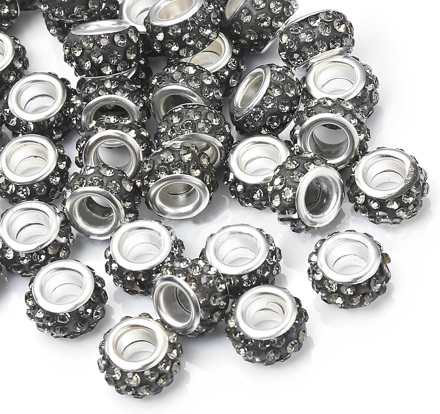 50 PCS Large Hole Beads Rhinestone European Crystal Charm Bead - Image 8