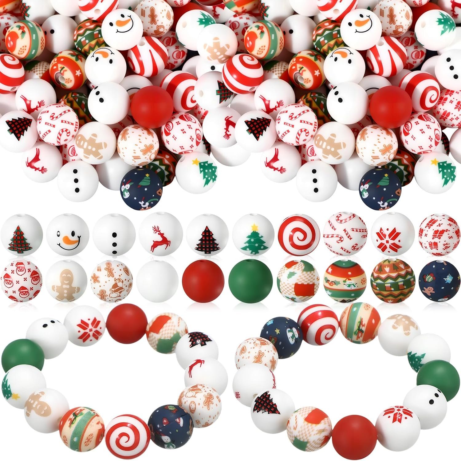 Ferreve 120 Pcs 15mm Silicone Beads Bulk Flower Silicone Beads - Image 3