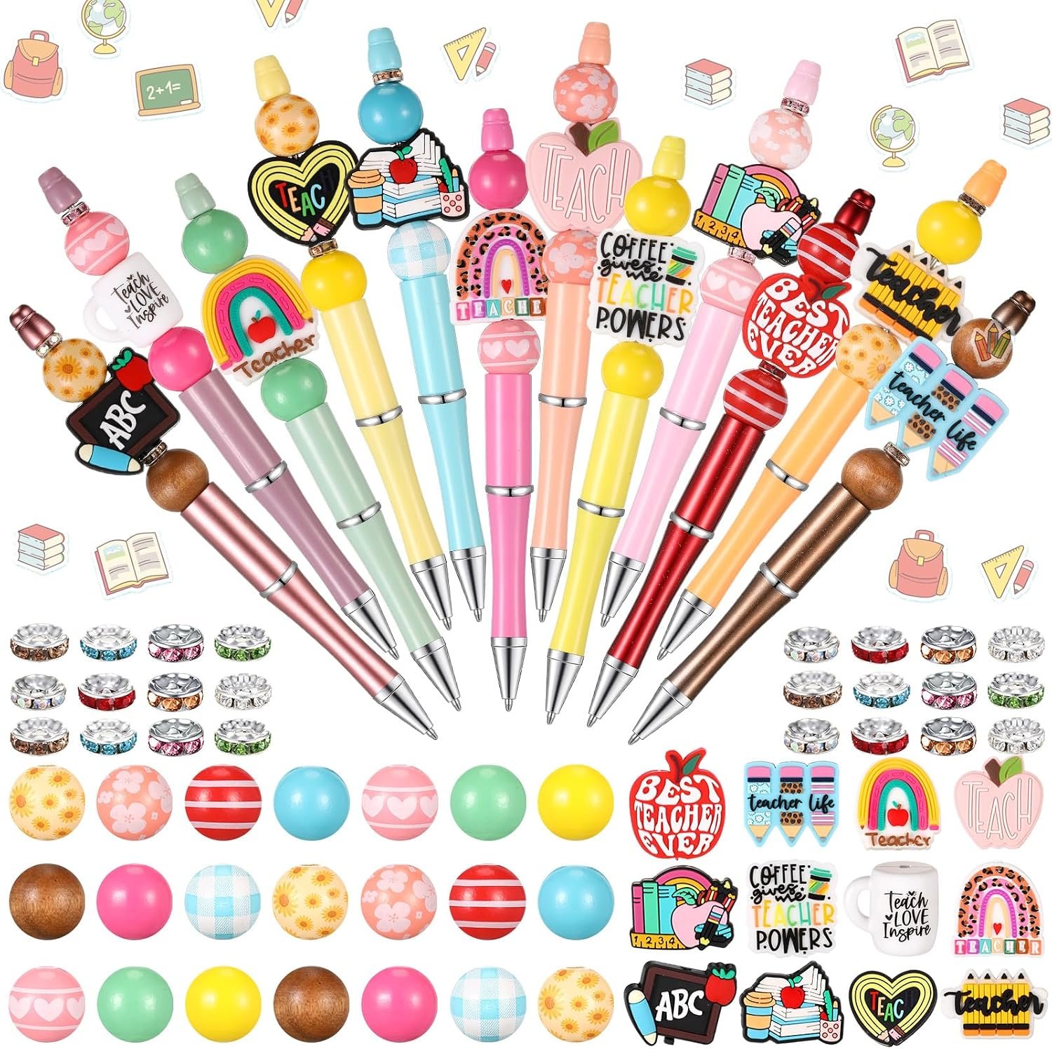 Geyee 12 Set Beadable Pens DIY Bead Pens, Multicolor, Cow - Image 10