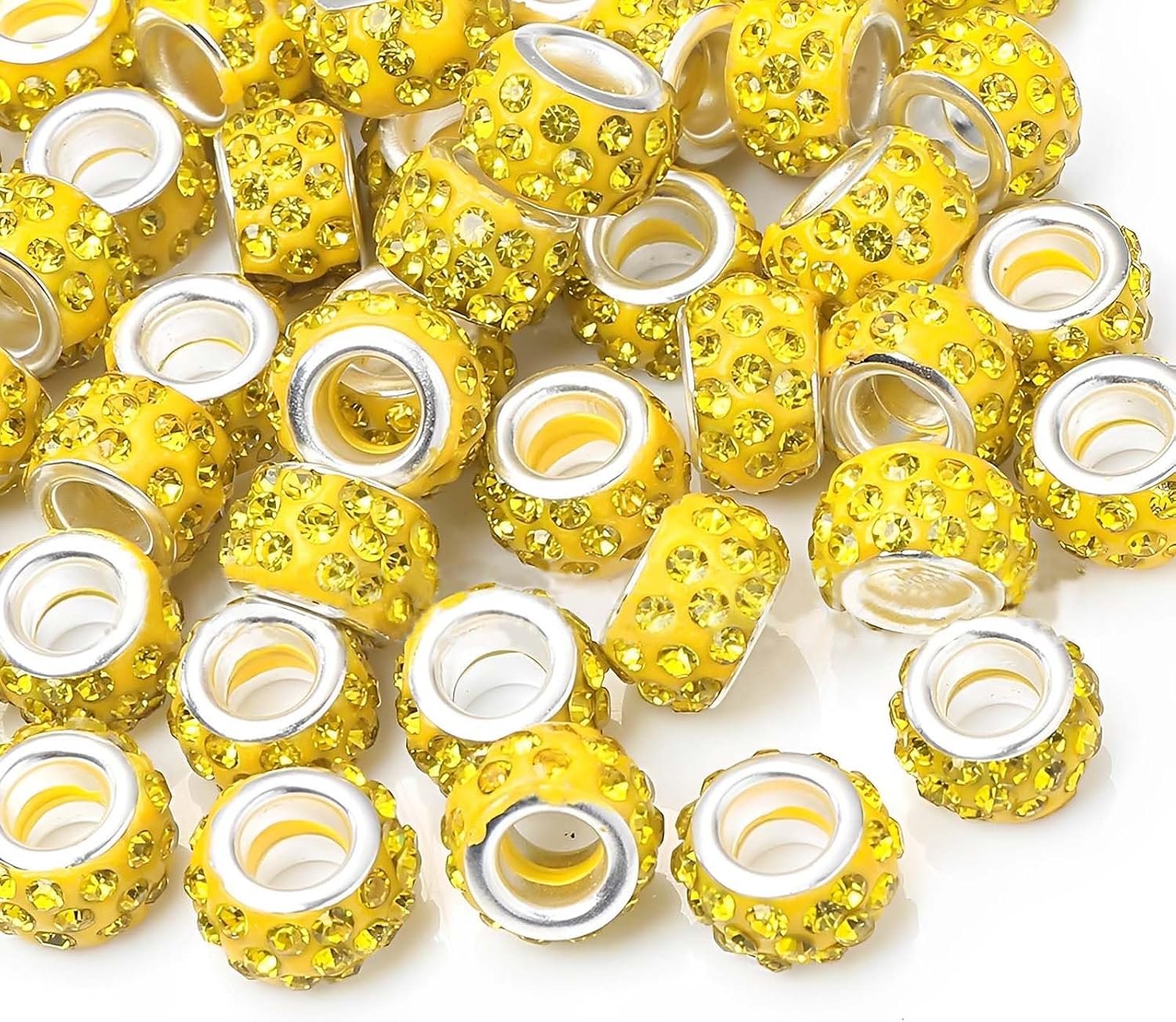 50 PCS Large Hole Beads Rhinestone European Crystal Charm Bead - Image 7