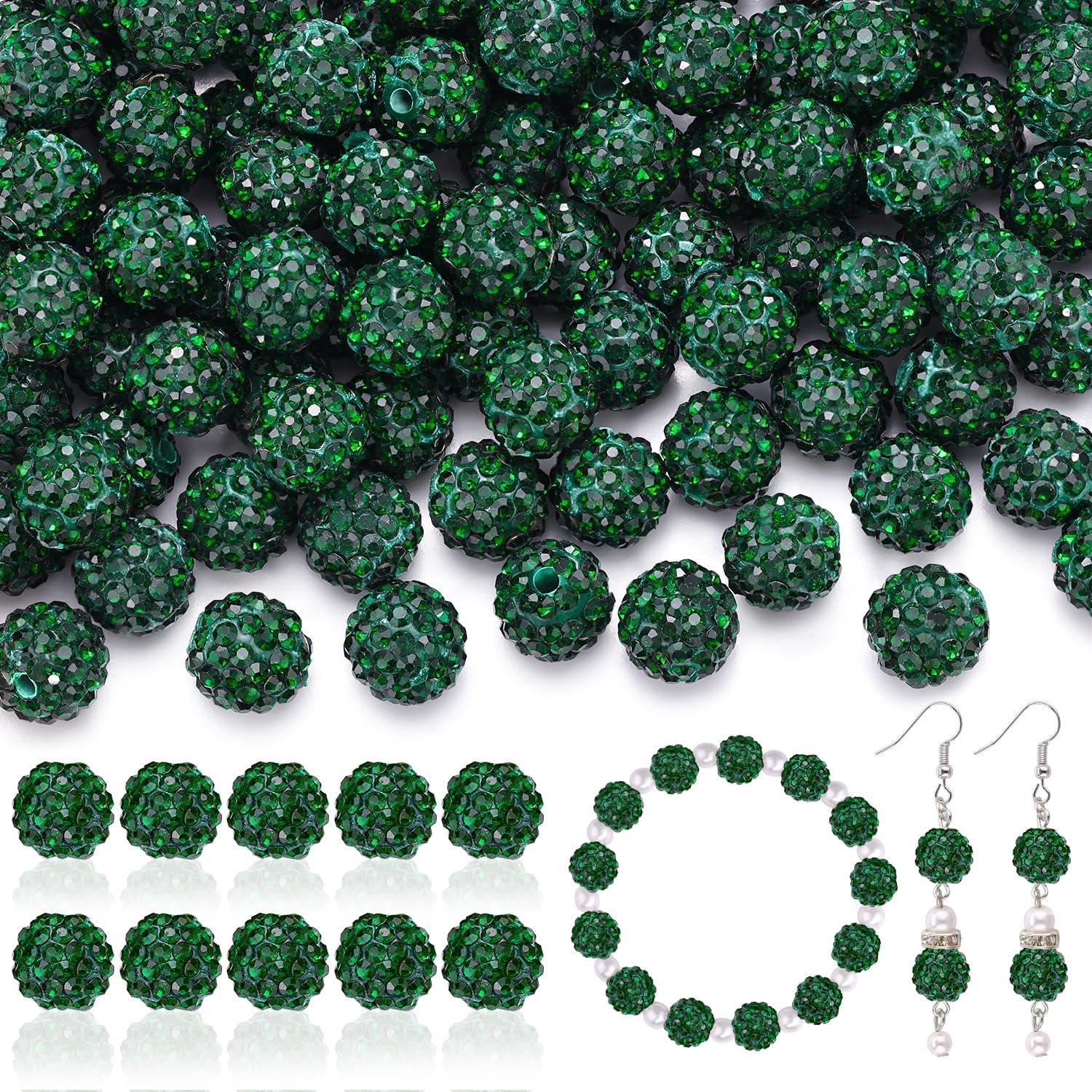 105pcs 10mm Rhinestone Beads for Jewelry Making - Image 2