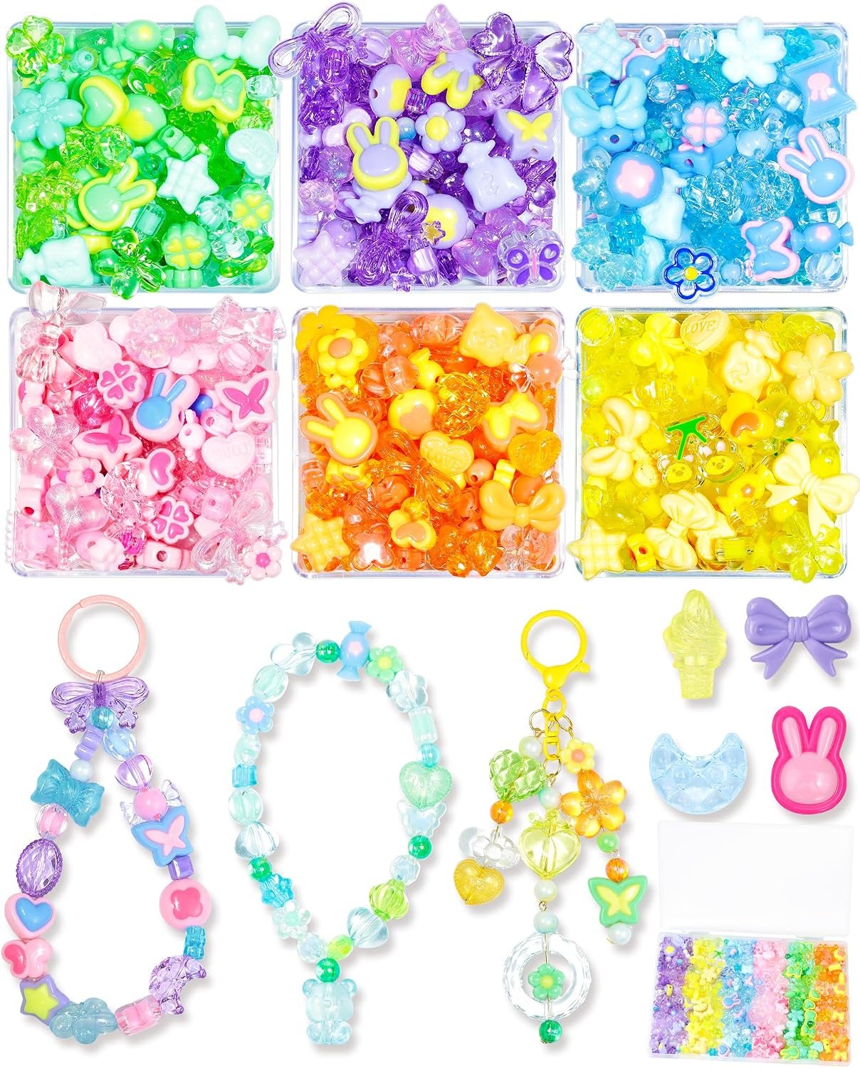 FIVEIZERO 480PCS Assorted Acrylic Beads for Jewelry & Bracelet Making - Image 5