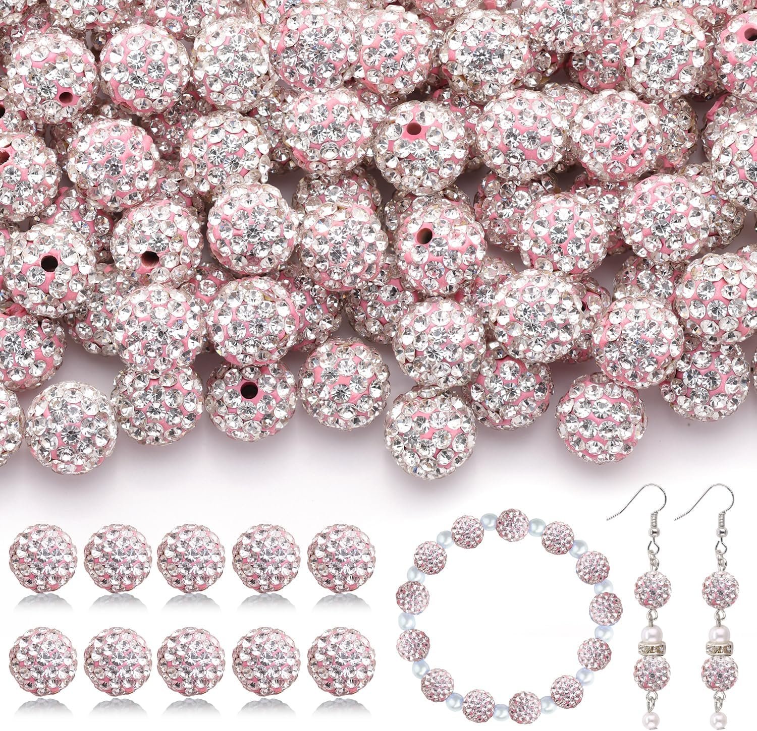 105pcs 10mm Rhinestone Beads for Jewelry Making - Image 33