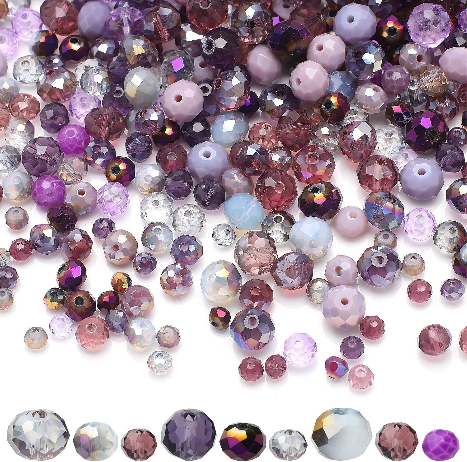 Faceted Rondelle Glass Beads for Jewelry Making, Brown Series - Image 7