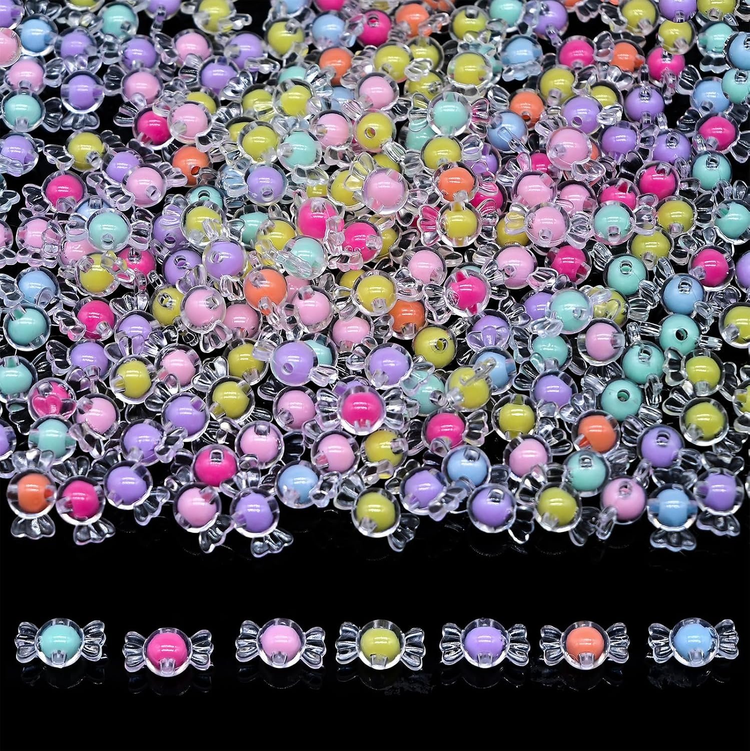 200g+ Candy Kandi Beads for Jewelry Making Bracelet Key Chains (Mixed II) - Image 19