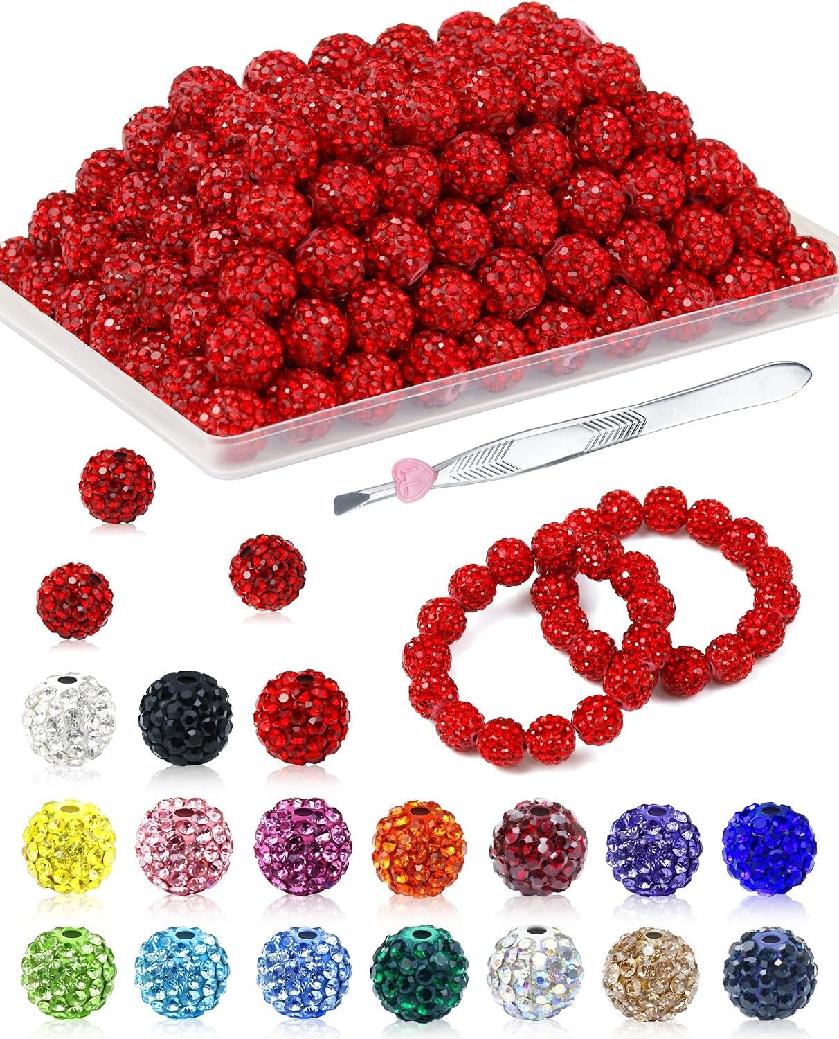 FIVEIZERO 200PCS 10mm Rhinestone Beads Kit, 15 Colors - Image 11