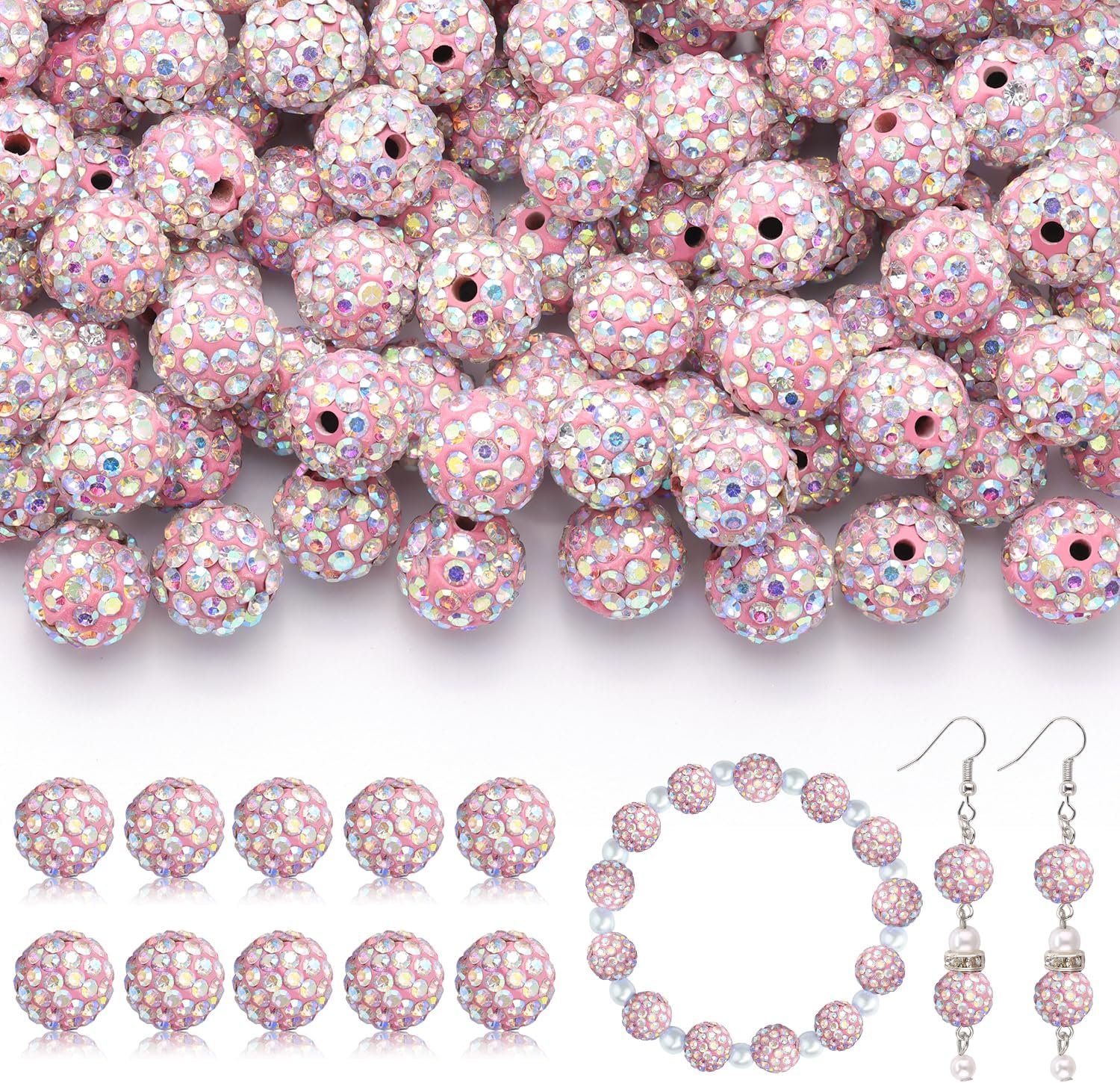 105pcs 10mm Rhinestone Beads for Jewelry Making - Image 32