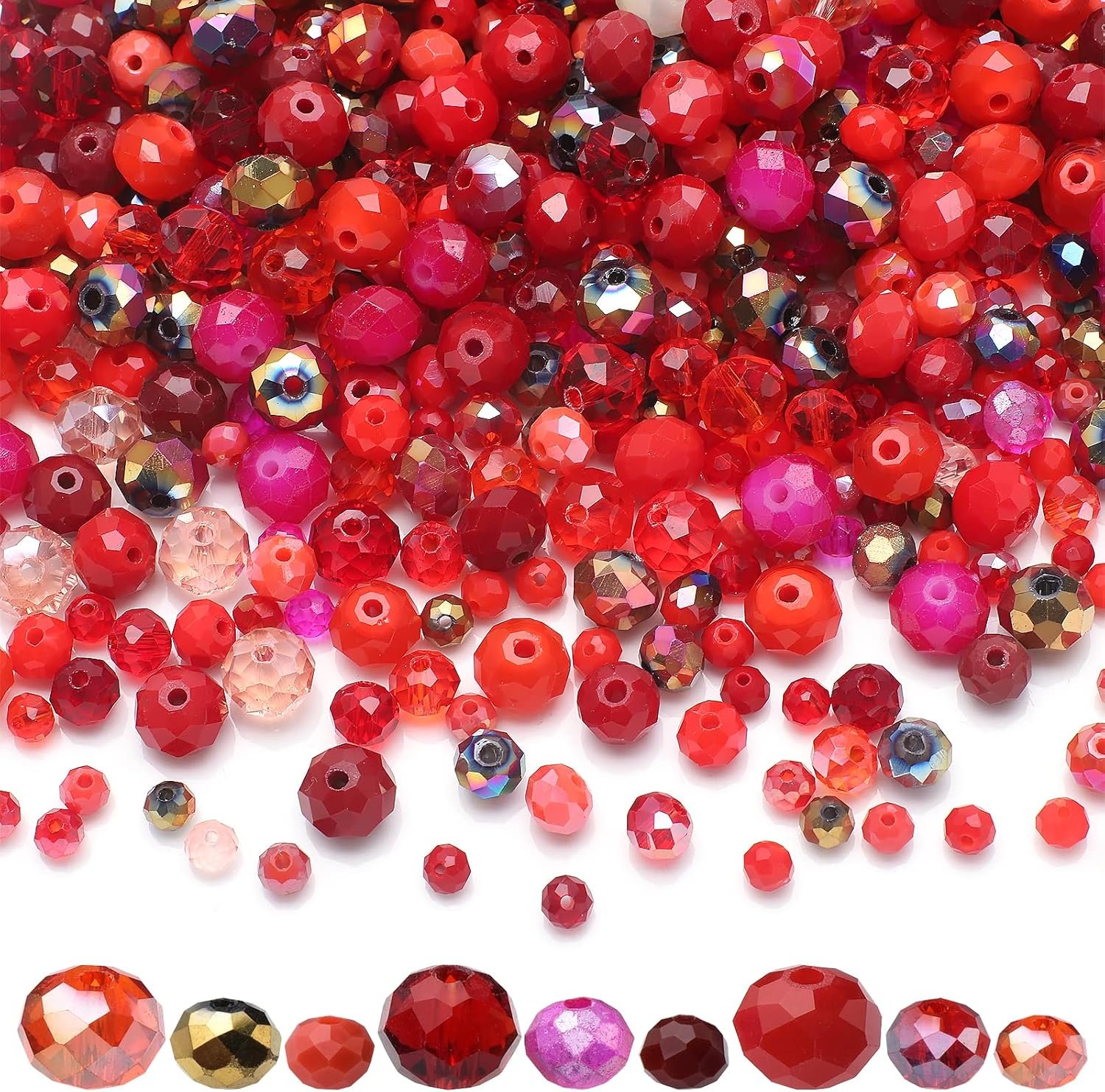 Faceted Rondelle Glass Beads for Jewelry Making, Brown Series