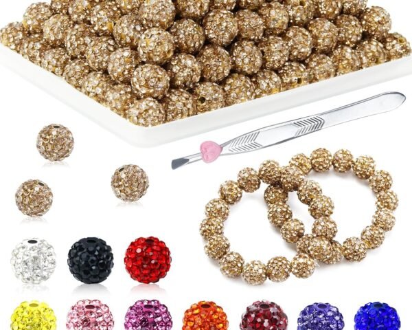 FIVEIZERO 200PCS 10mm Rhinestone Beads Kit, 15 Colors