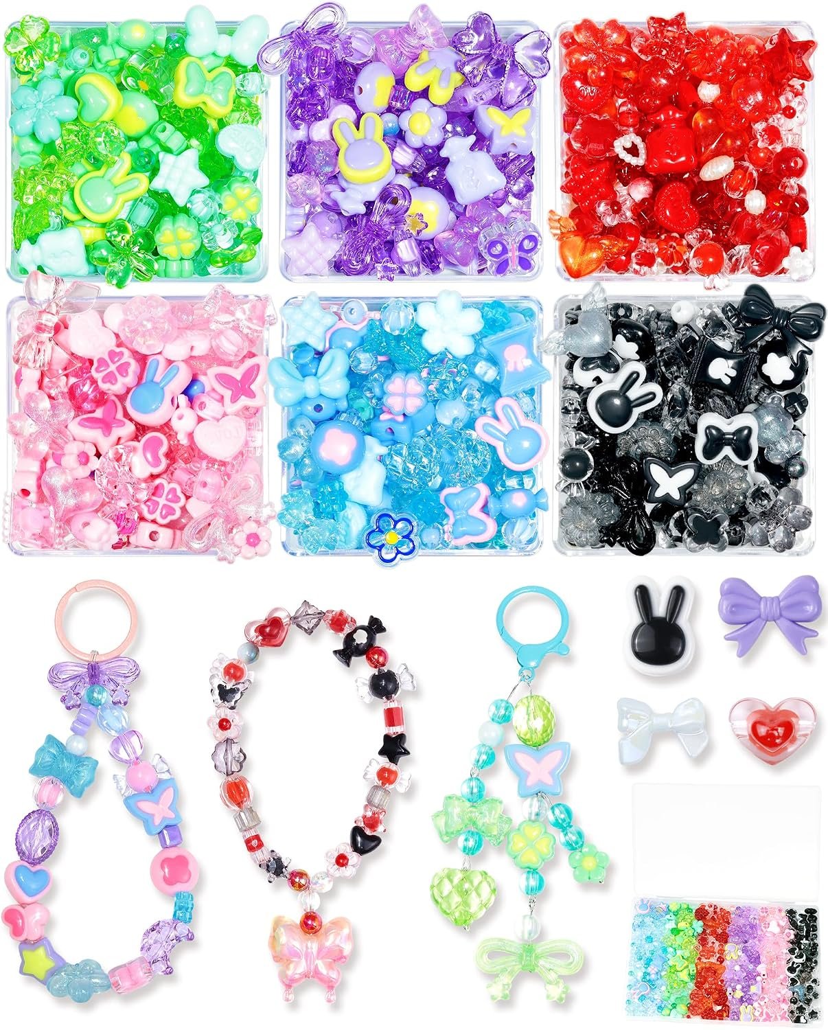 FIVEIZERO 480PCS Assorted Acrylic Beads for Jewelry & Bracelet Making - Image 6