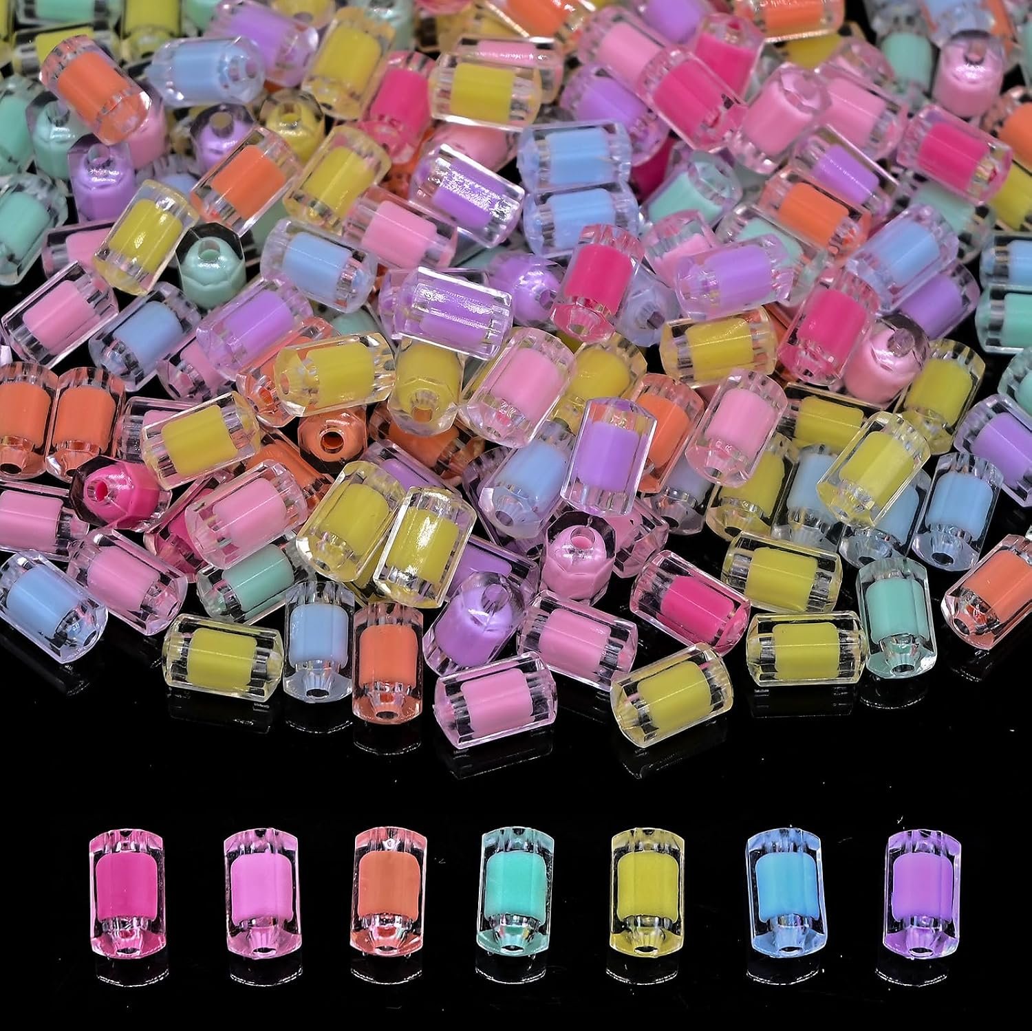 200g+ Candy Kandi Beads for Jewelry Making Bracelet Key Chains (Mixed II)