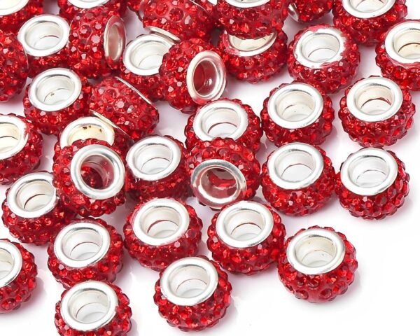 50 PCS Large Hole Beads Rhinestone European Crystal Charm Bead