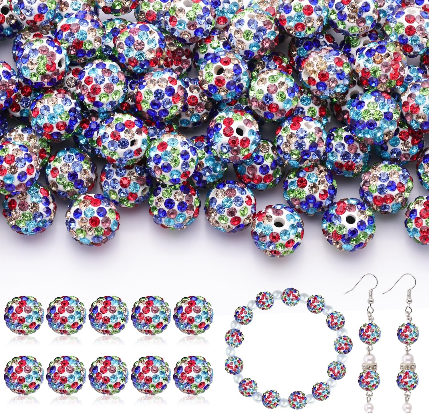 105pcs 10mm Rhinestone Beads for Jewelry Making - Image 17