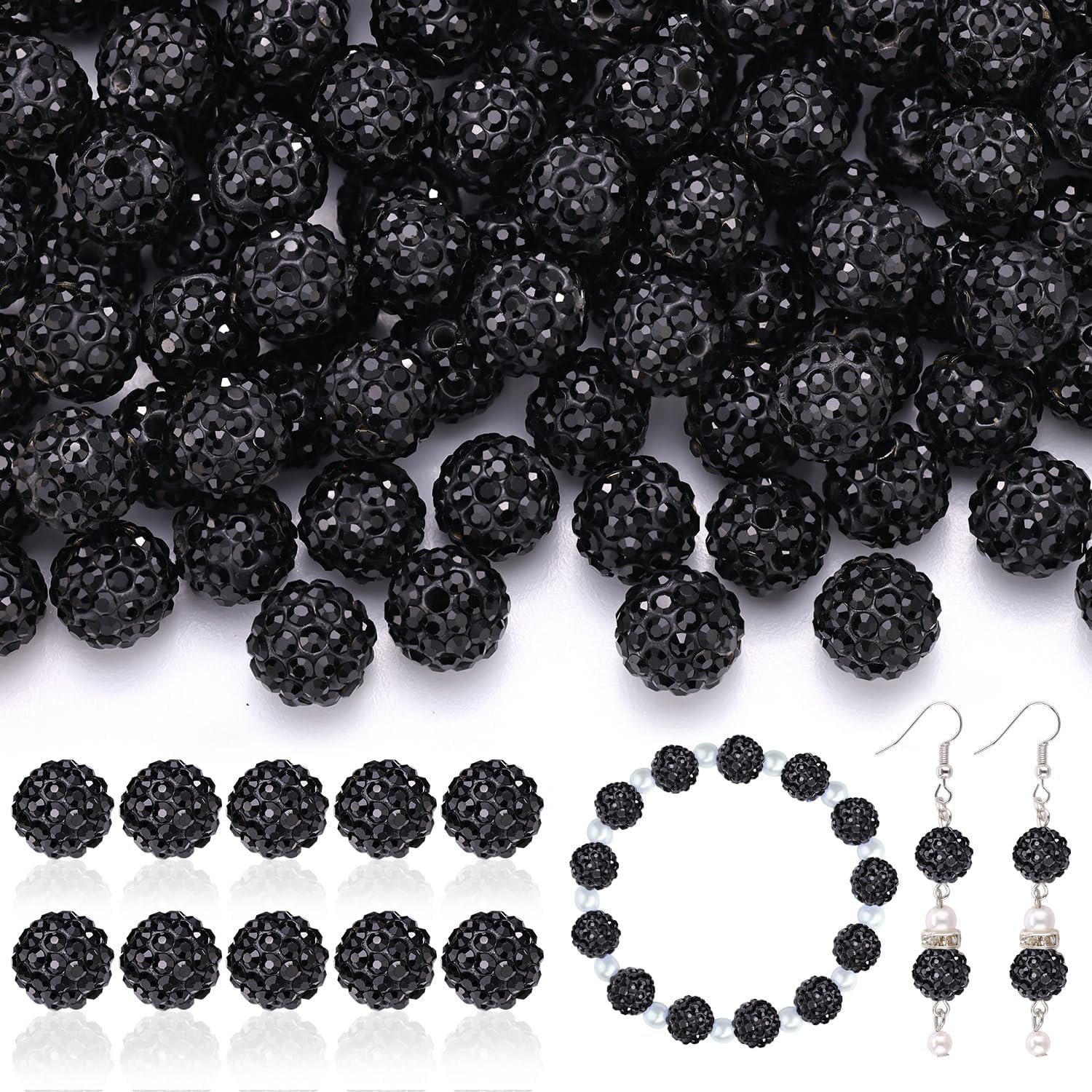 105pcs 10mm Rhinestone Beads for Jewelry Making - Image 6