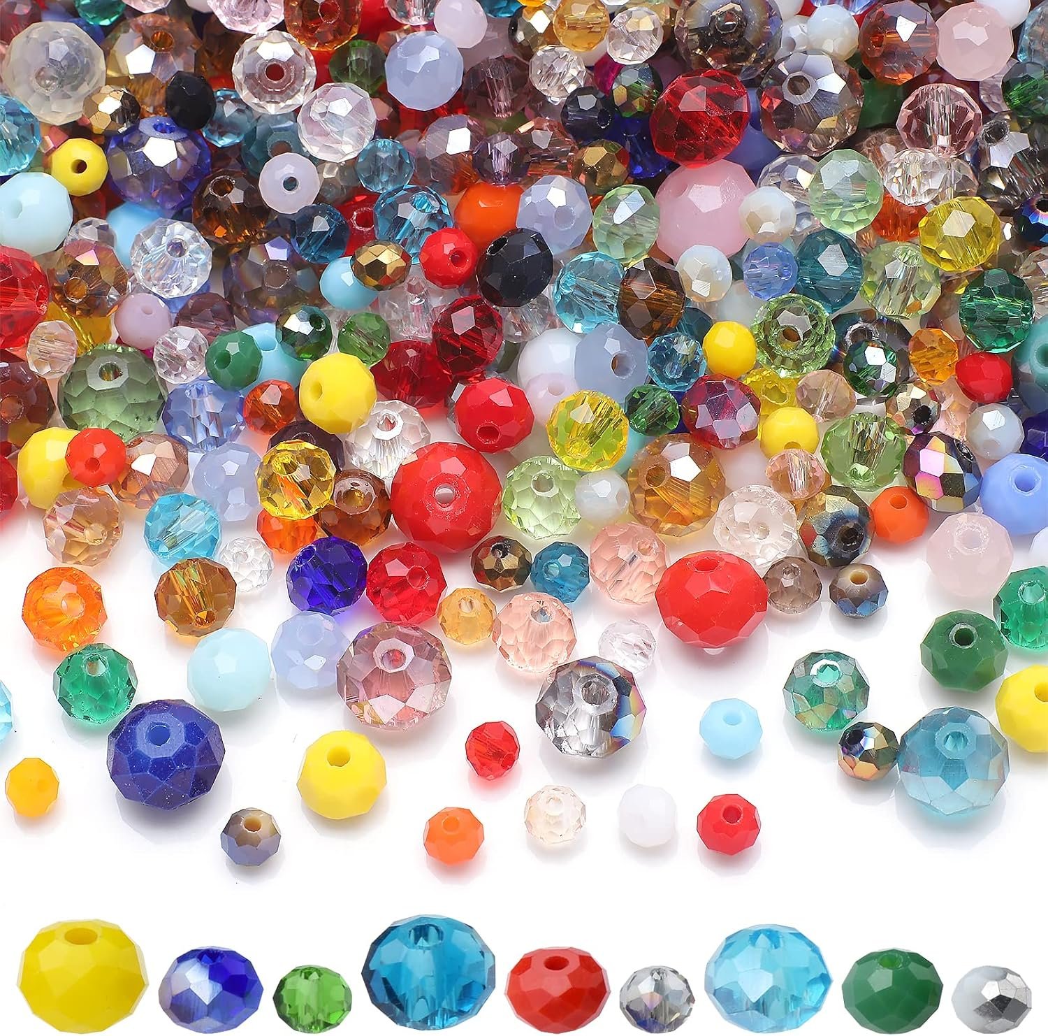 Faceted Rondelle Glass Beads for Jewelry Making, Brown Series - Image 6