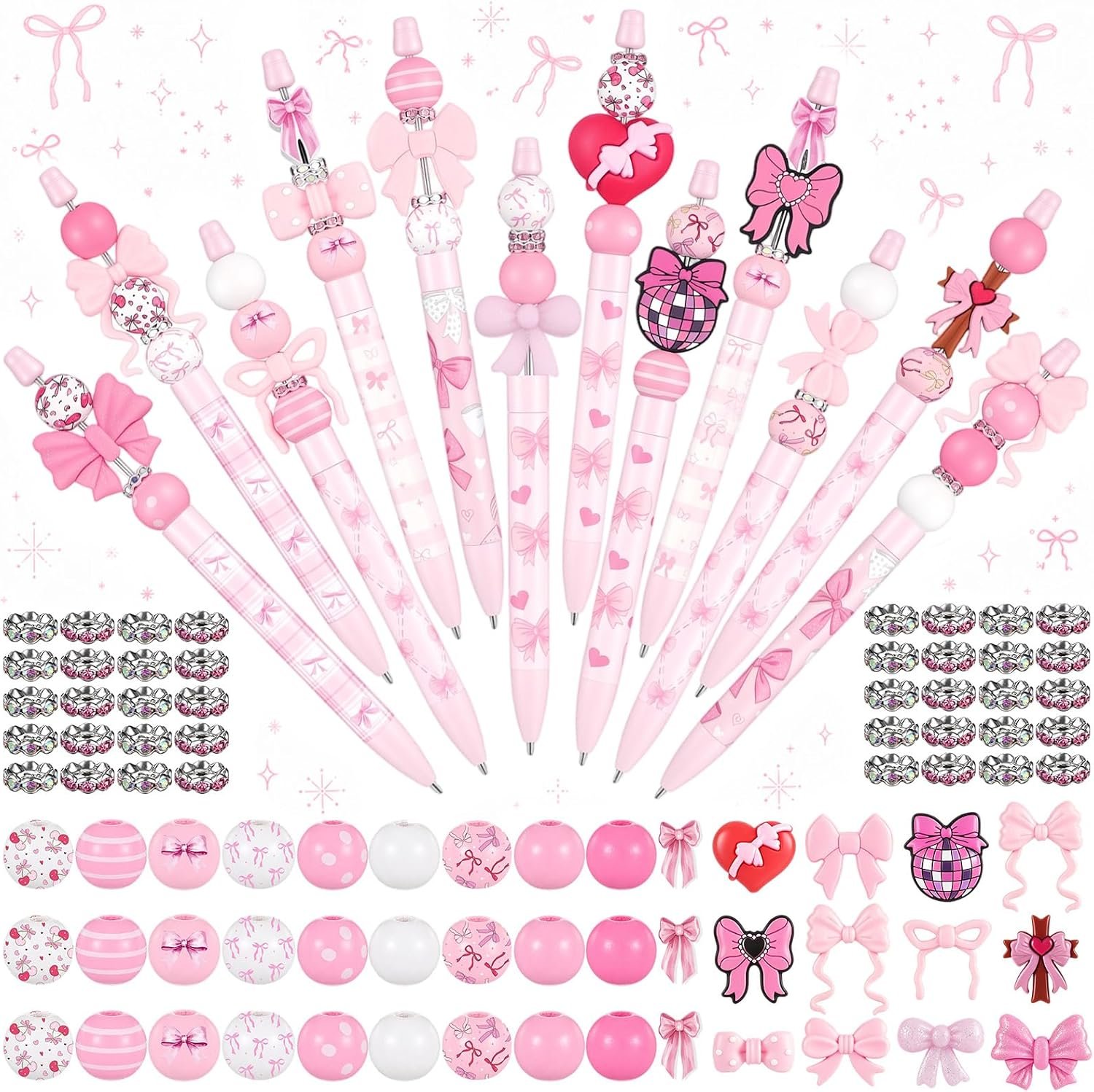 Geyee 12 Set Beadable Pens DIY Bead Pens, Multicolor, Cow - Image 5