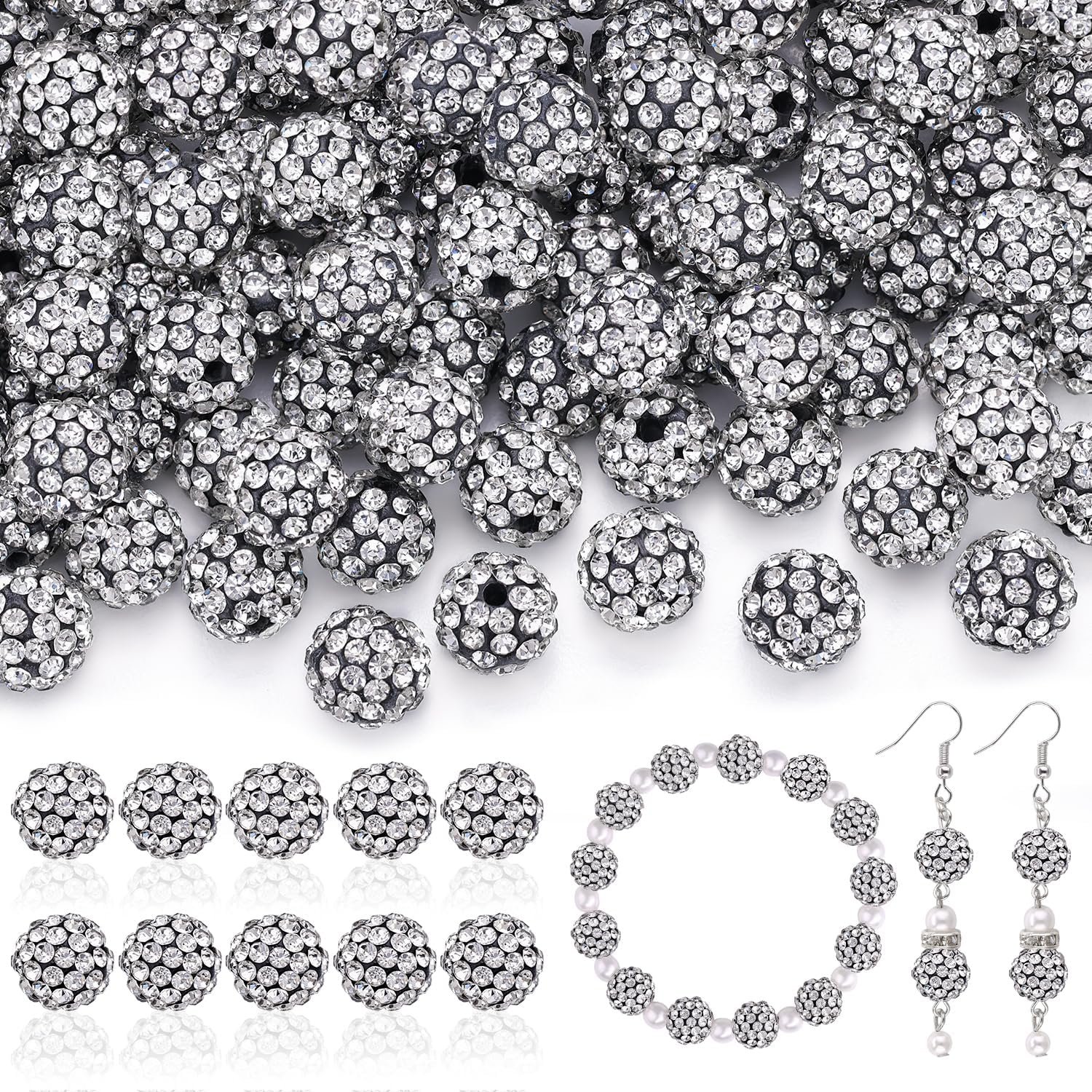 105pcs 10mm Rhinestone Beads for Jewelry Making - Image 34