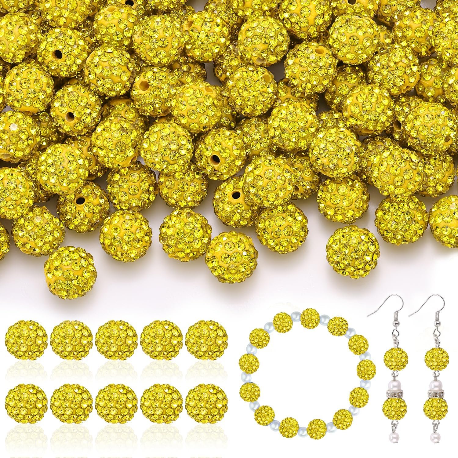 105pcs 10mm Rhinestone Beads for Jewelry Making - Image 19