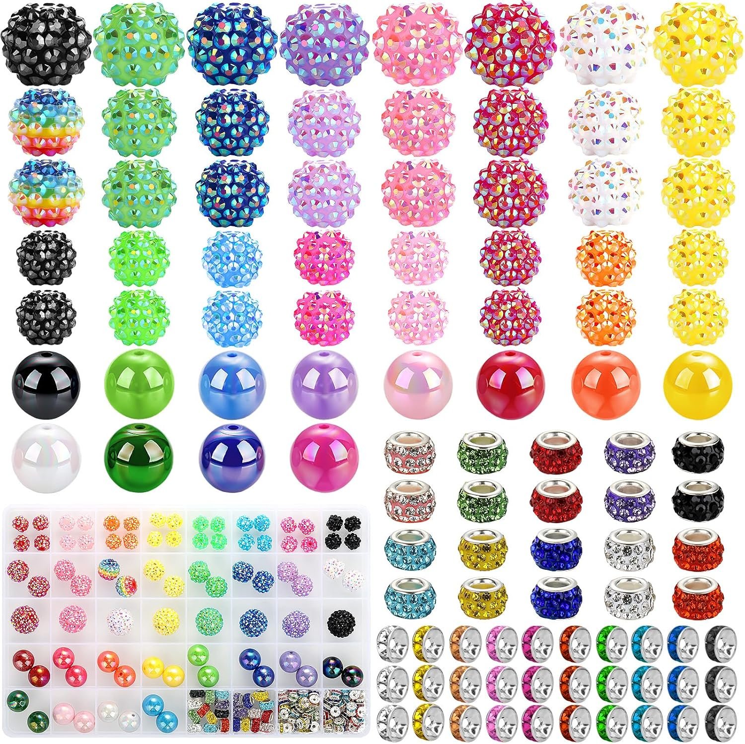 232pcs Beads for Pens, Funtopia Acrylic Focal Beads for Keychains 16mm - Image 2