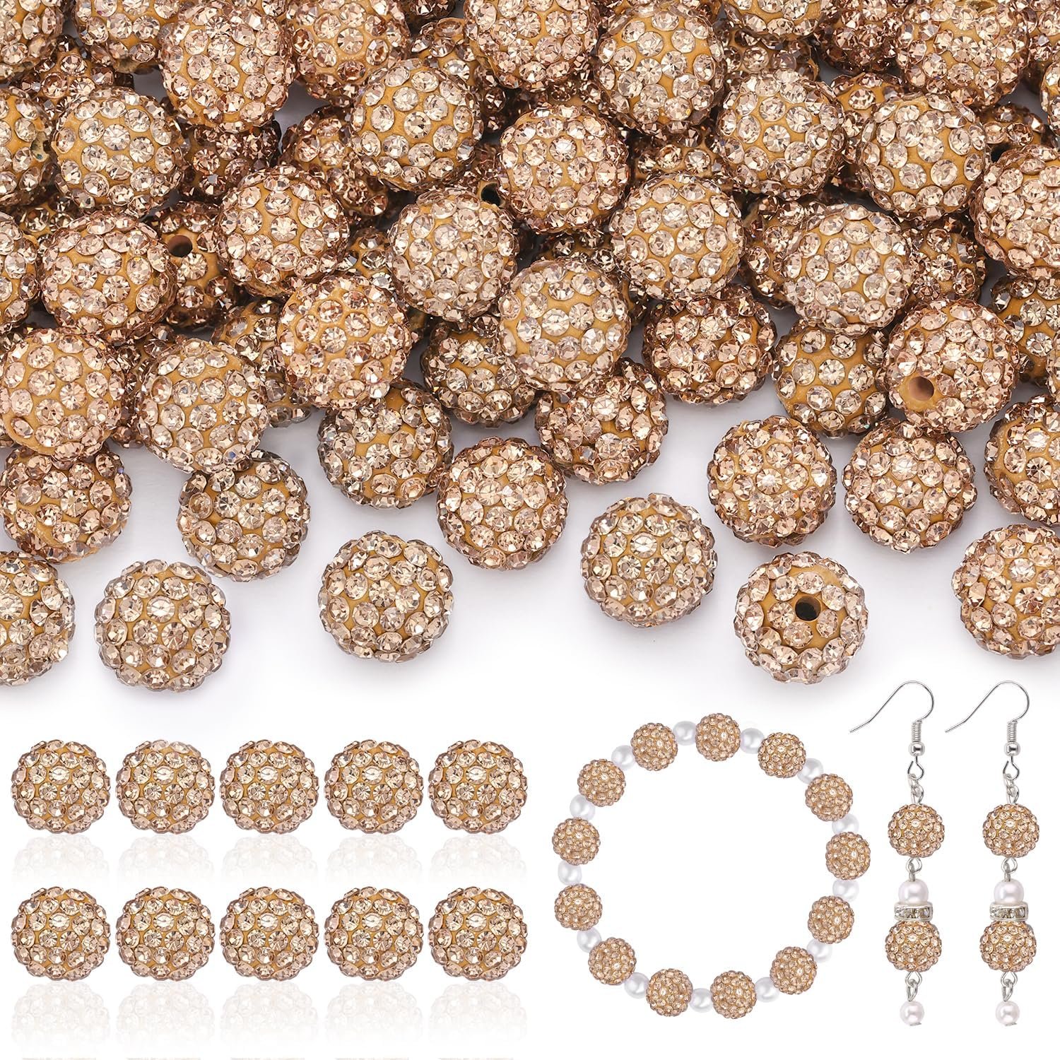 105pcs 10mm Rhinestone Beads for Jewelry Making - Image 41