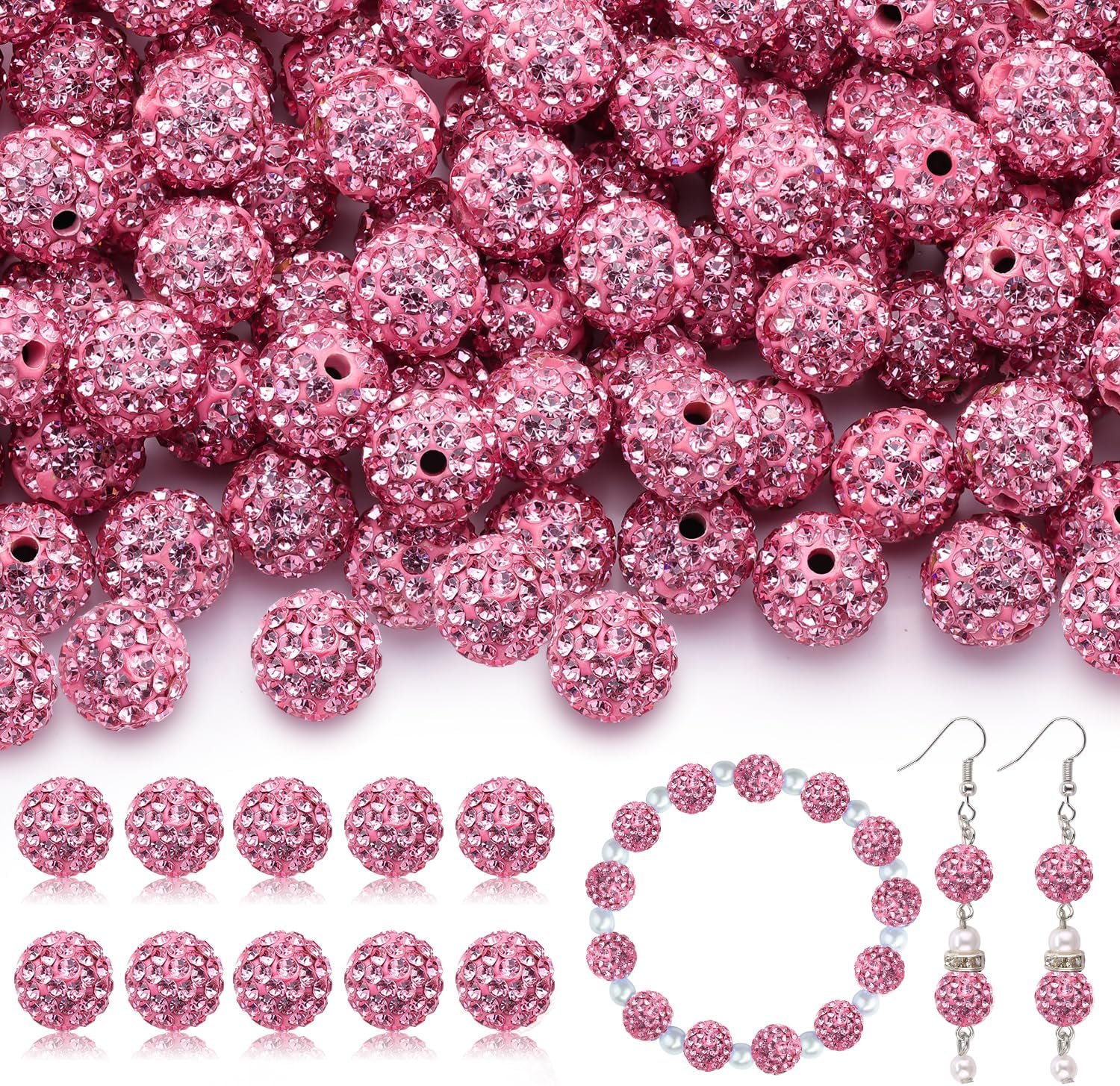 105pcs 10mm Rhinestone Beads for Jewelry Making - Image 10