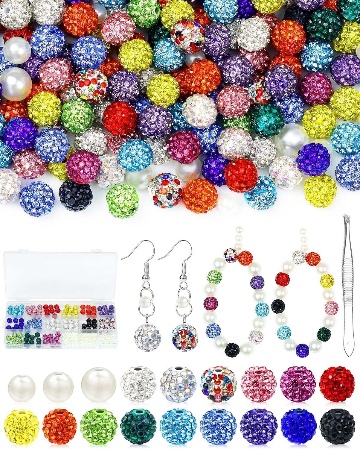 FIVEIZERO 200PCS 10mm Rhinestone Beads Kit, 15 Colors - Image 13